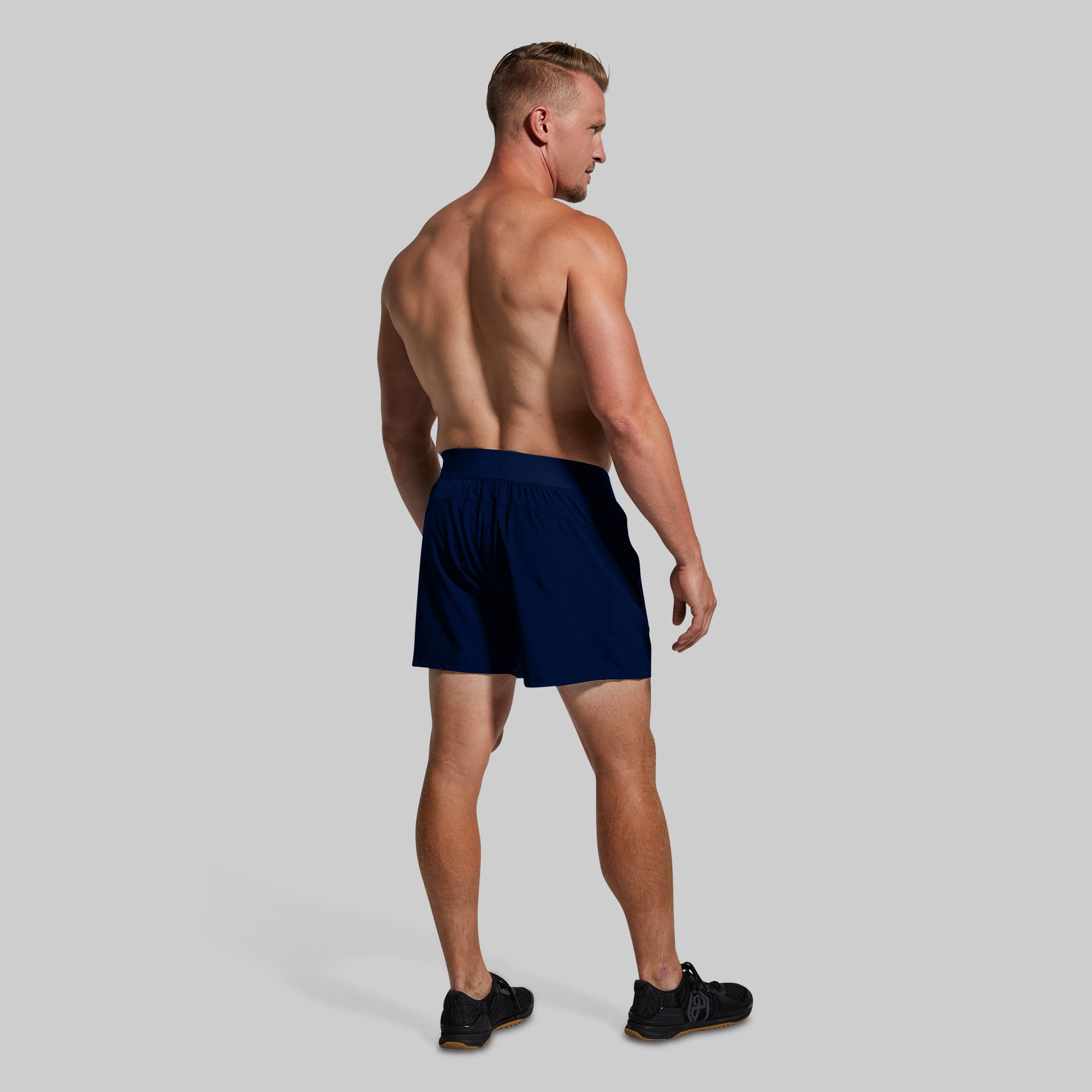 Versatile Men's 5-Inch Compression Shorts with Moisture-Wicking & Anti-Chafing - Navy Blue - Ideal for Running, Gym Workouts & Active Lifestyle