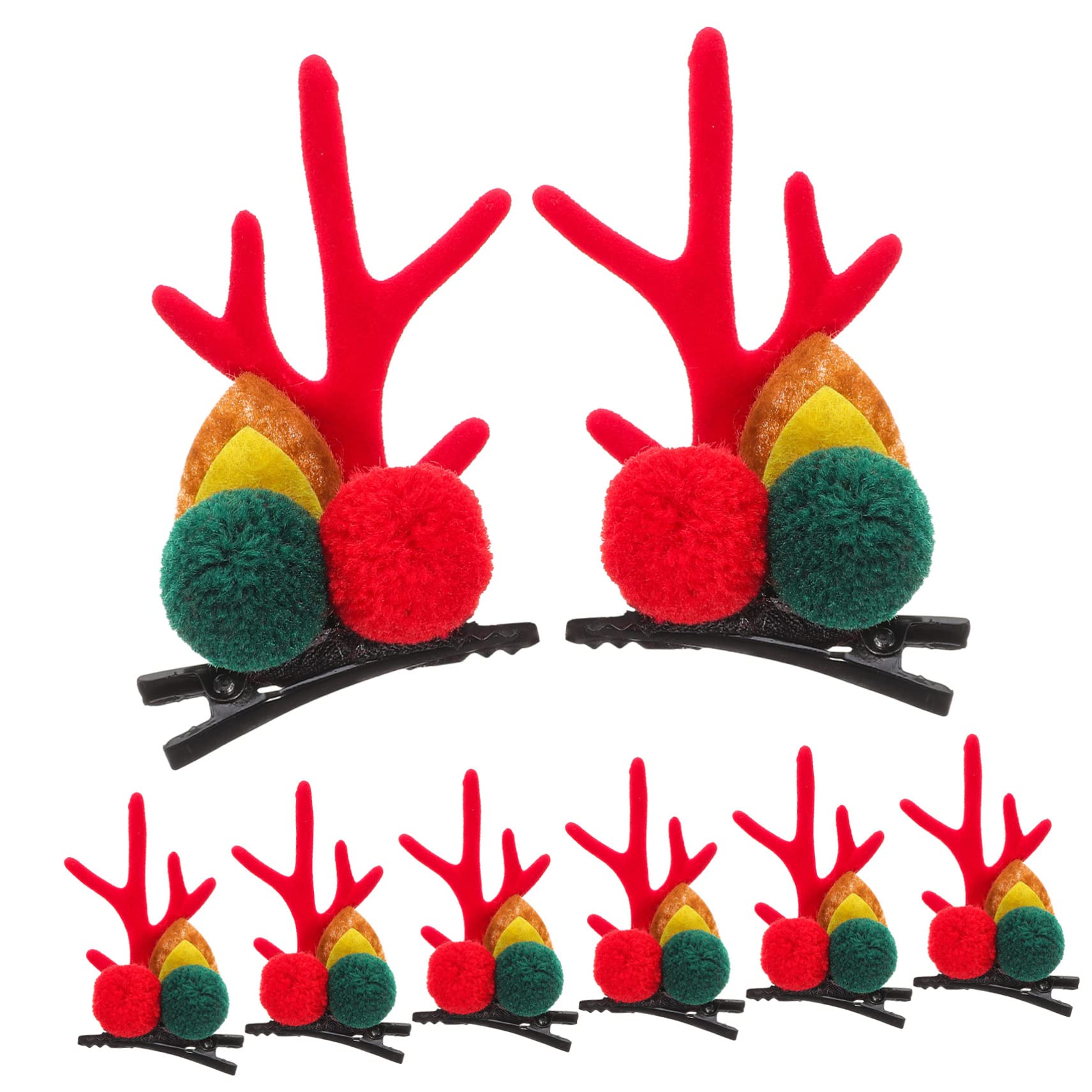 4 Pairs Christmas Antler Hair Clips for Girls - Festive Holiday Headpiece with Bows, Xmas Hair Accessories for Parties, School Events & Family Photos
