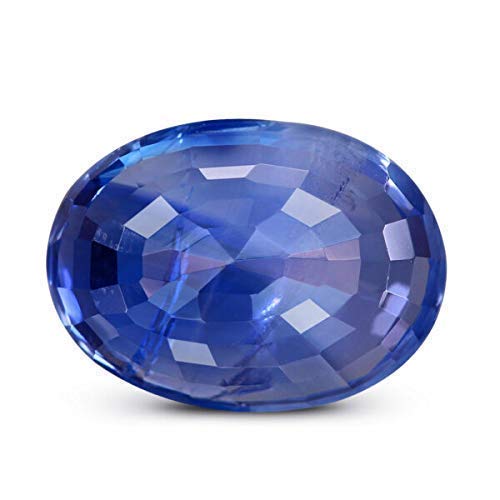 6.25 Ratti (5.62 Carat) Natural Blue Neelam Stone - Certified Genuine Sapphire Gemstone for Jewelry Making & Astrological Benefits | Perfect for Rings, Pendants & Healing Crystal Collections
