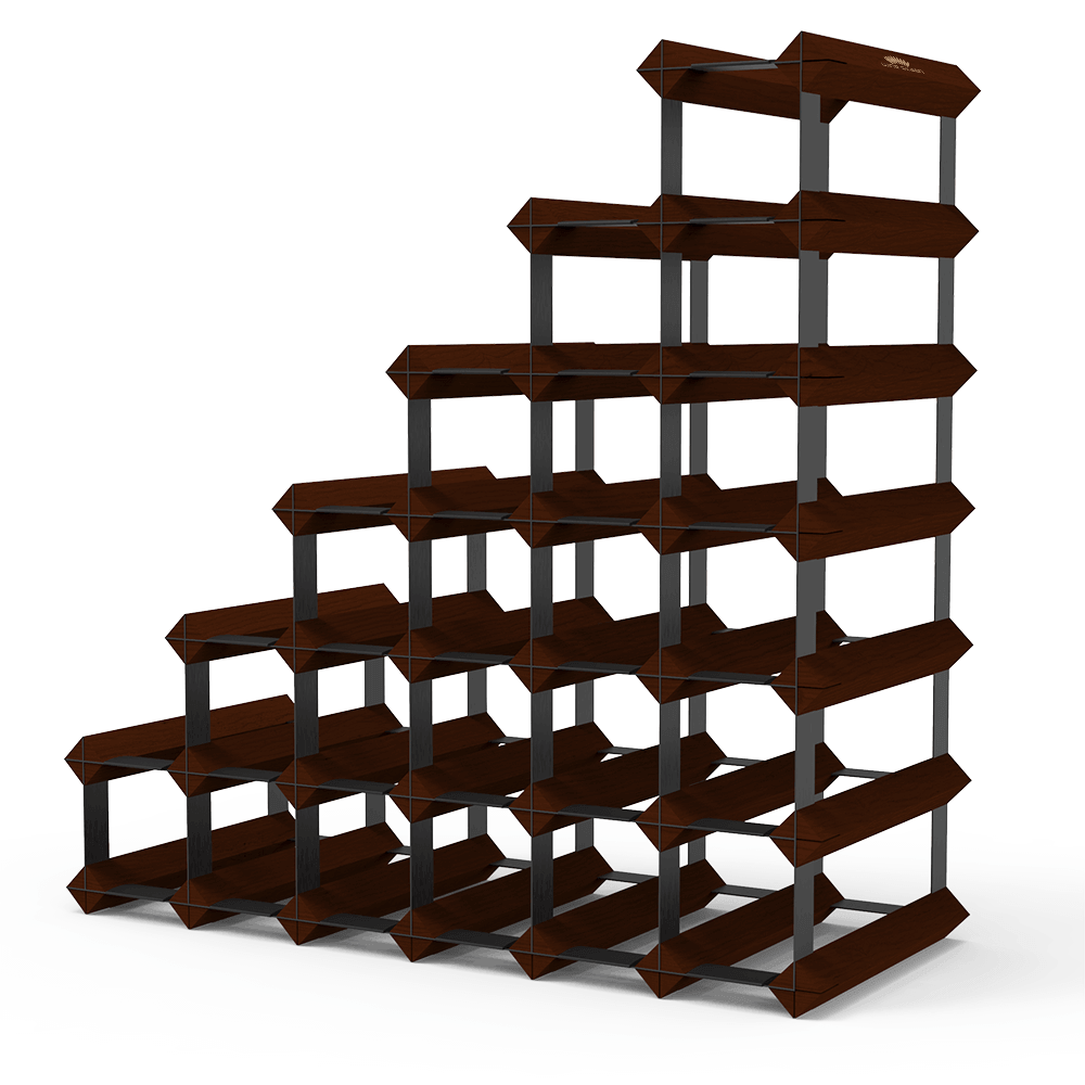 Sloped Timber Wine Rack - Premium Wooden Wine Storage for 6-12 Bottles - Perfect for Kitchen, Dining Room, or Wine Cellar Organization