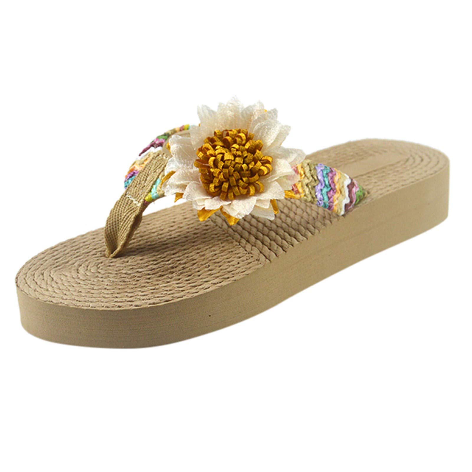 Women's Fuzzy Espadrille Platform Sandals - Comfortable Block Heel & Wedge Sandals for Wide Feet | Minimalist Closed-Toe Slipper Sandals | Perfect for Summer Outfits, Beach Vacations & Casual Wear