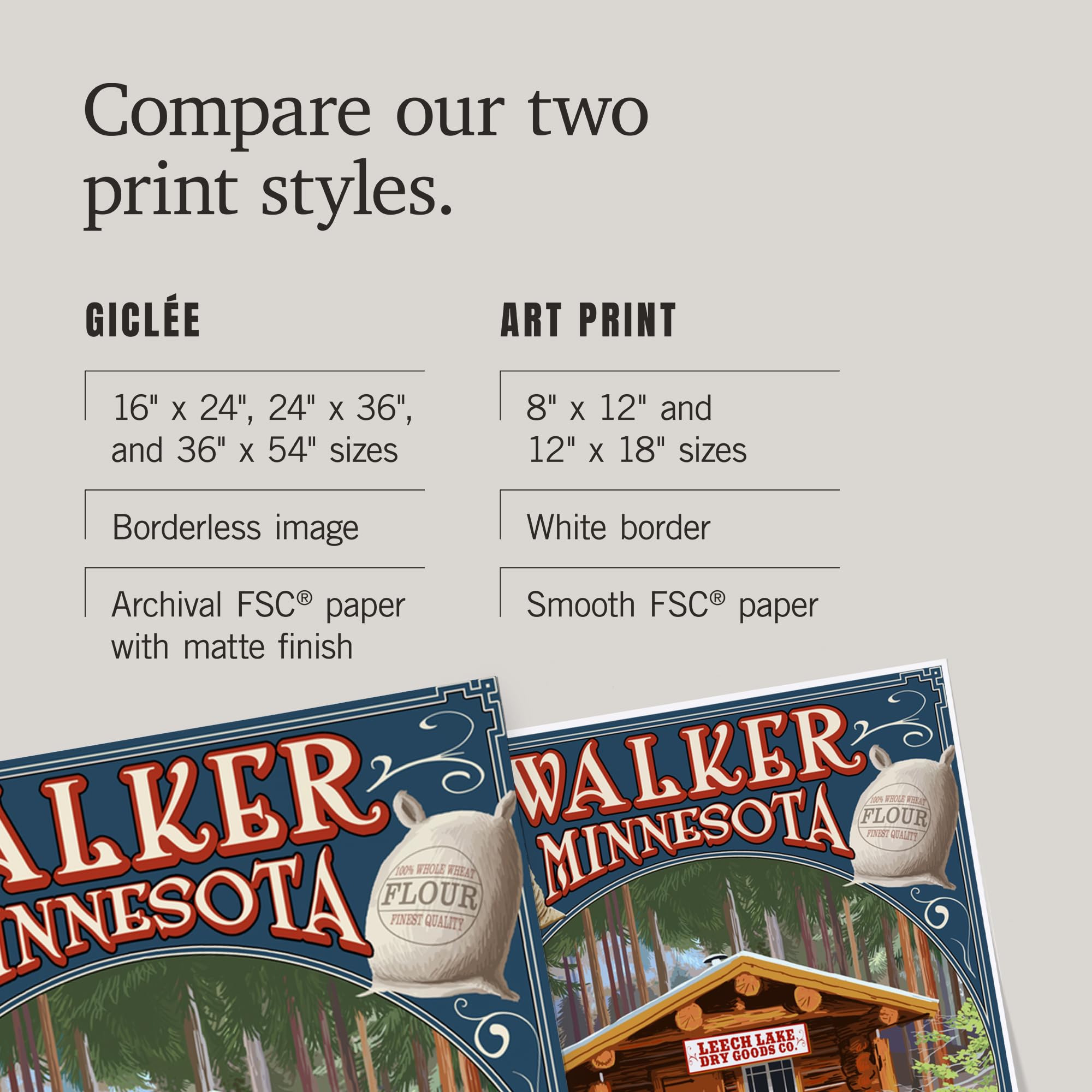 Lantern Press 16x24 Inch Giclee Art Print - Walker Minnesota General Store Scene Wall Decor - Perfect for Living Room, Bedroom & Office