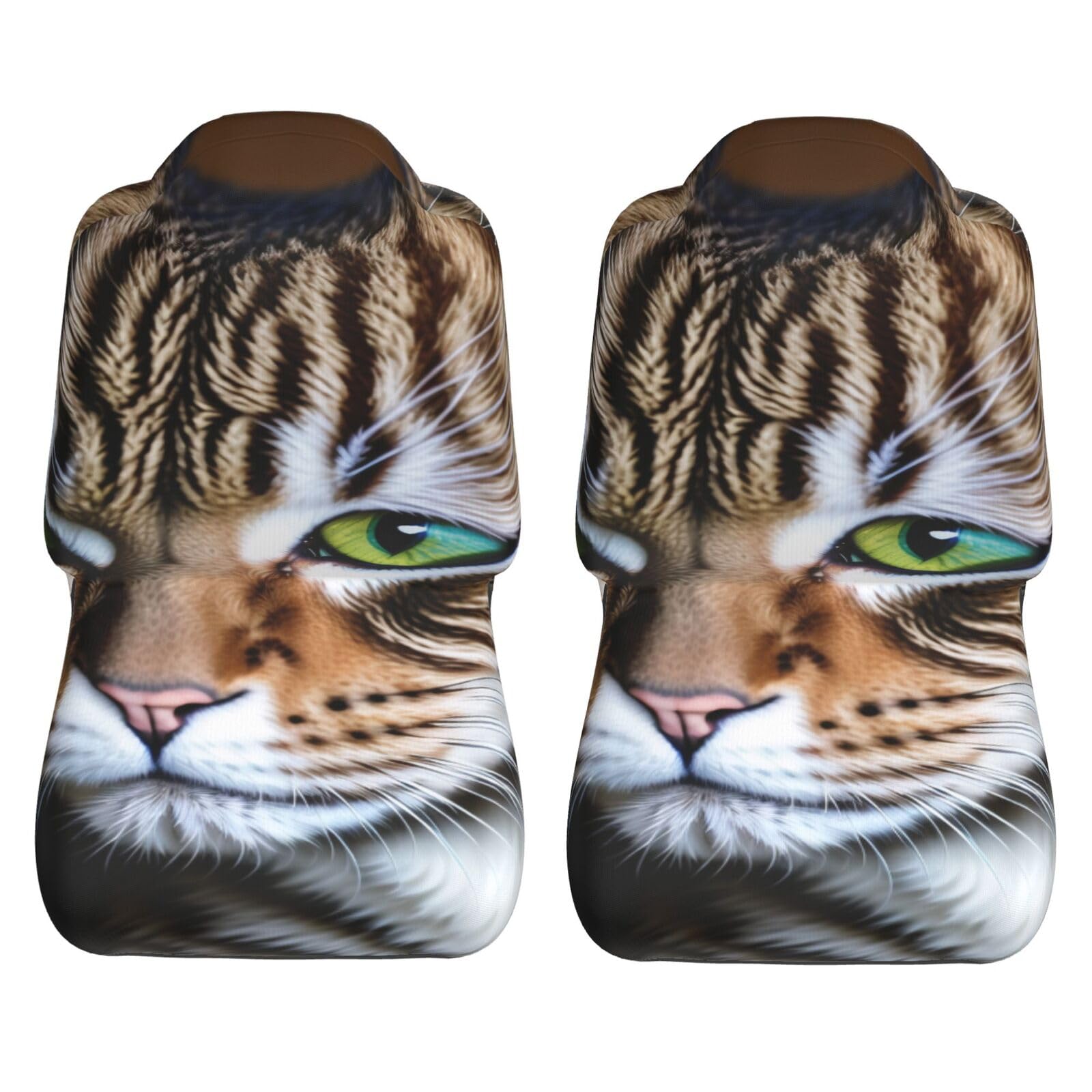 BEIVGOXL Cat Print Car Seat Covers Full Set for Women - Universal Fit for Most Cars, Sedans, SUVs & Vans | Easy to Install 2-Piece Set | Stylish & Durable Pet-Friendly Car Accessories for Daily Commute & Road Trips