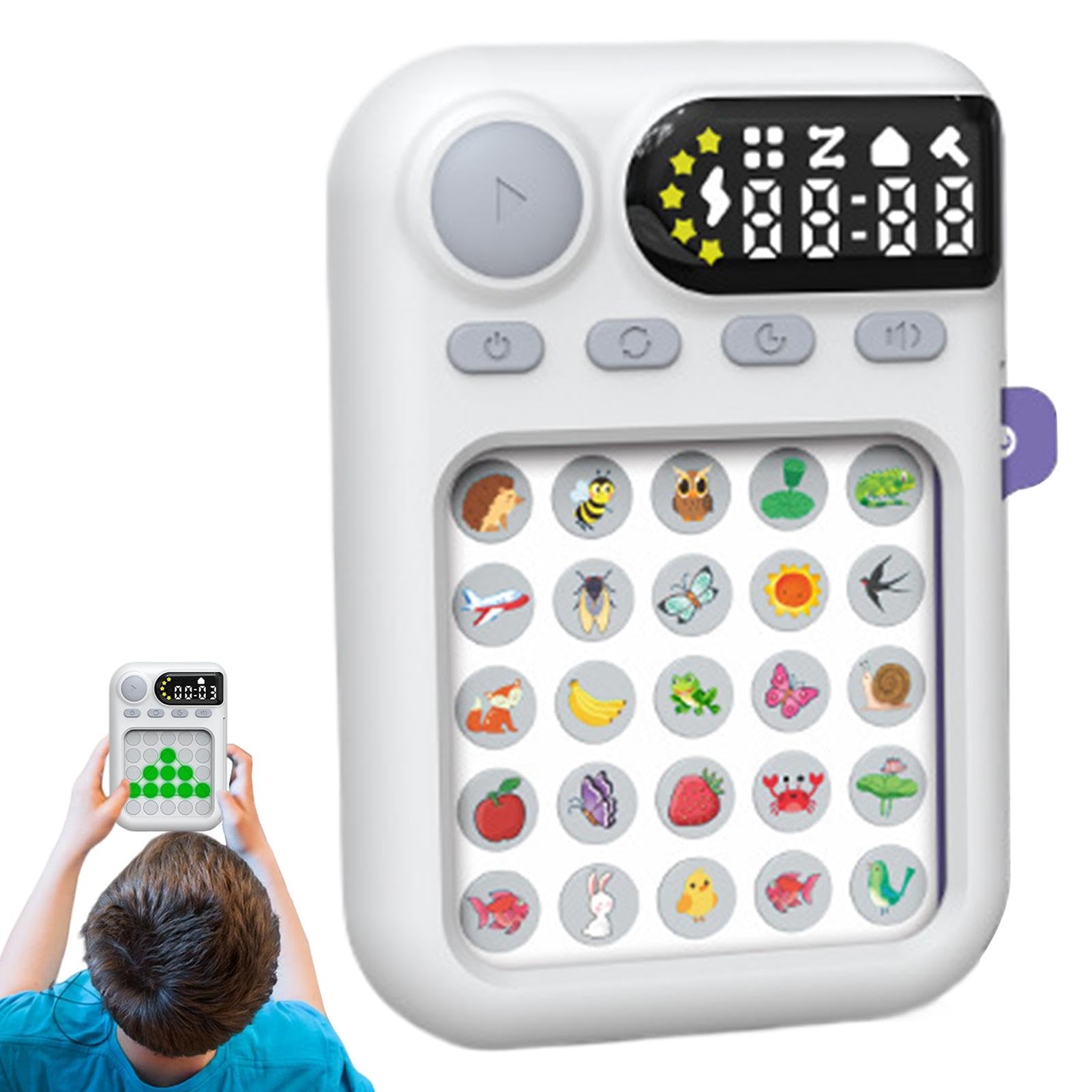 Portable Educational Toys for Kids - Mind Game Console with 80 Problem Cards | Interactive Learning & Travel Games for Boys & Girls | Rechargeable Educational Toy for Family Trips & Indoor Play