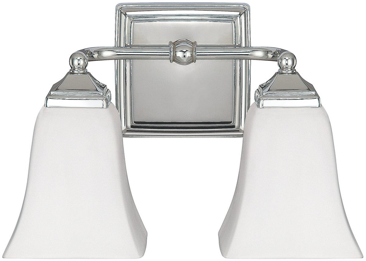 13W 2-Light Bathroom Vanity Light Fixture in Polished Nickel - Perfect for Modern Bathroom and Powder Room Lighting