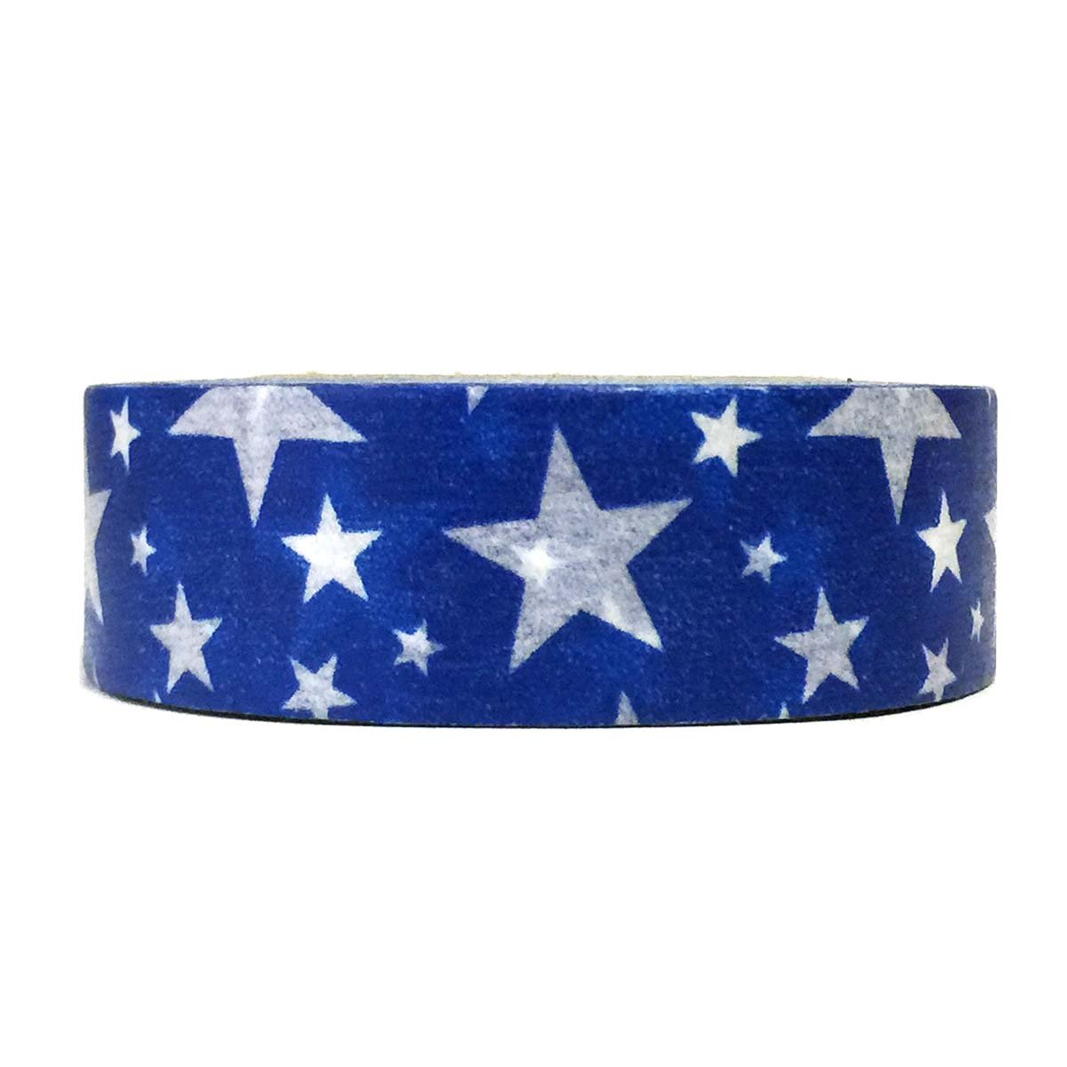 Wrapables Decorative Washi Masking Tape - Blue Stars Design for Scrapbooking, Journaling, Gift Wrapping & DIY Crafts