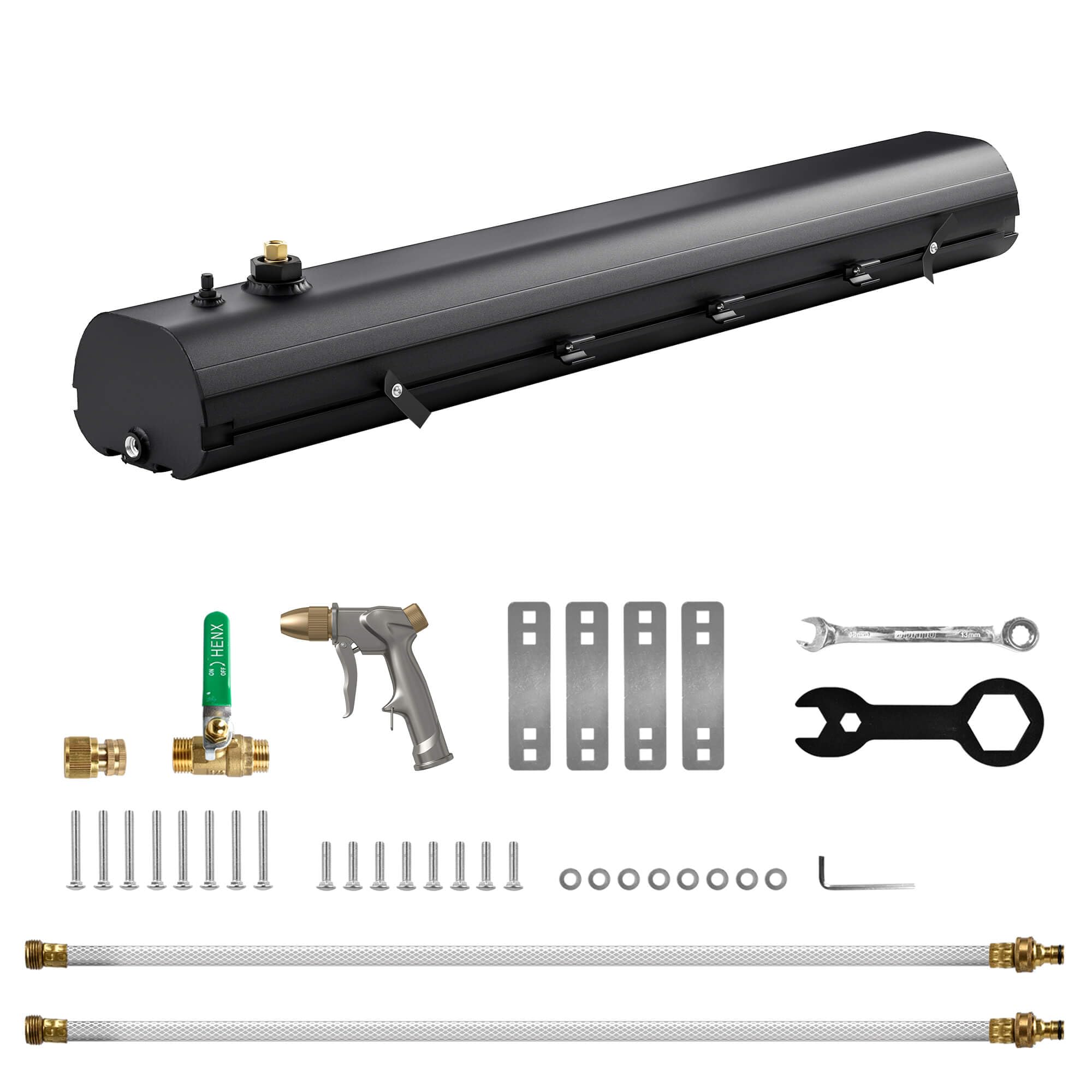 8 Gallon Pressurized Water Tank & Camping Shower - Portable Outdoor Shower System for Road Trips, Overlanding, RV Camping & Emergency Water Storage - Perfect for Off-Grid Adventures, Beach Days & Outdoor Hygiene