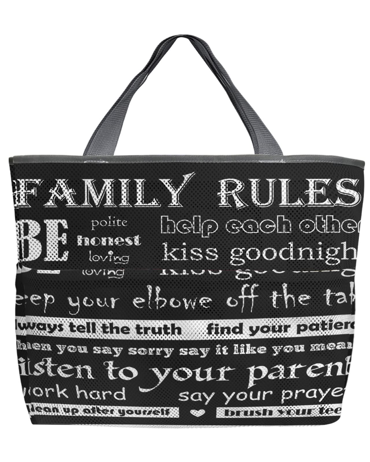 60L Large Mesh Beach Tote Bag with Pockets - Foldable Lightweight Quick-Dry Swim Bag for Pool, Beach & Grocery Storage (24