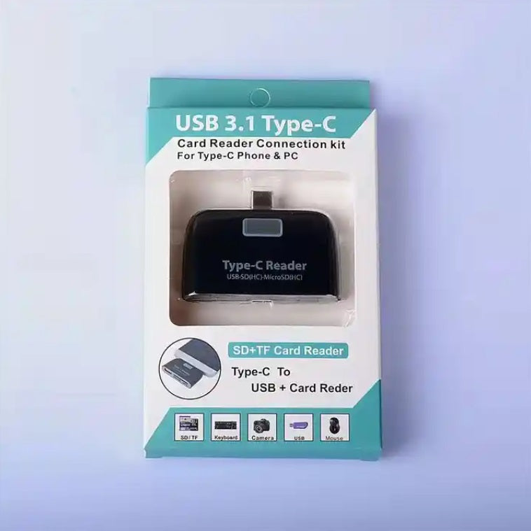 USB C to USB, SD, Micro SD Card Reader - High-Speed Multi-Port Memory Card Adapter for Laptop, Phone, Camera - Perfect for Travel, Photography & Data Transfer
