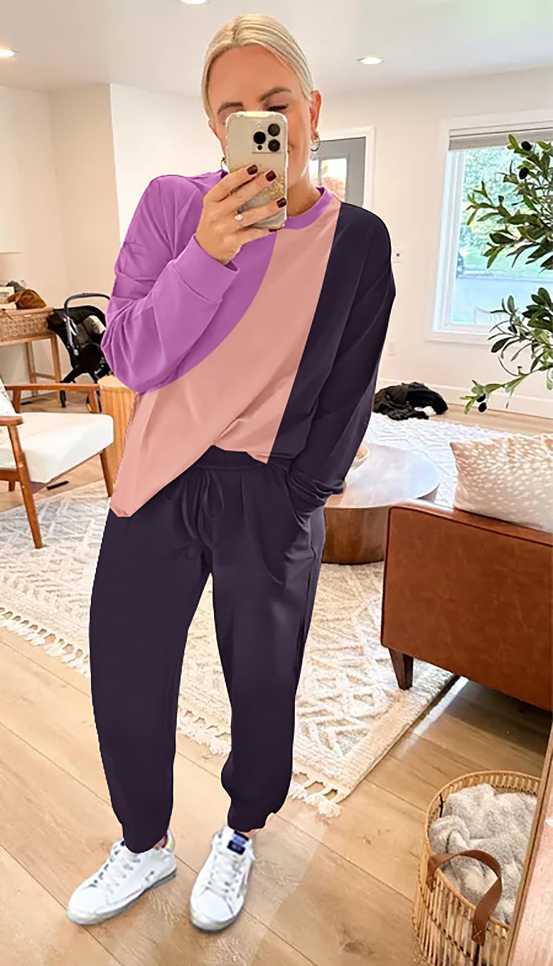 ETCYY Women's 2-Piece Lounge Sets - Soft Sweatsuits with Long Pants for Yoga, Workout & Home Relaxation | Comfortable Athletic Tracksuit Outfits for Casual Wear & Gym Sessions