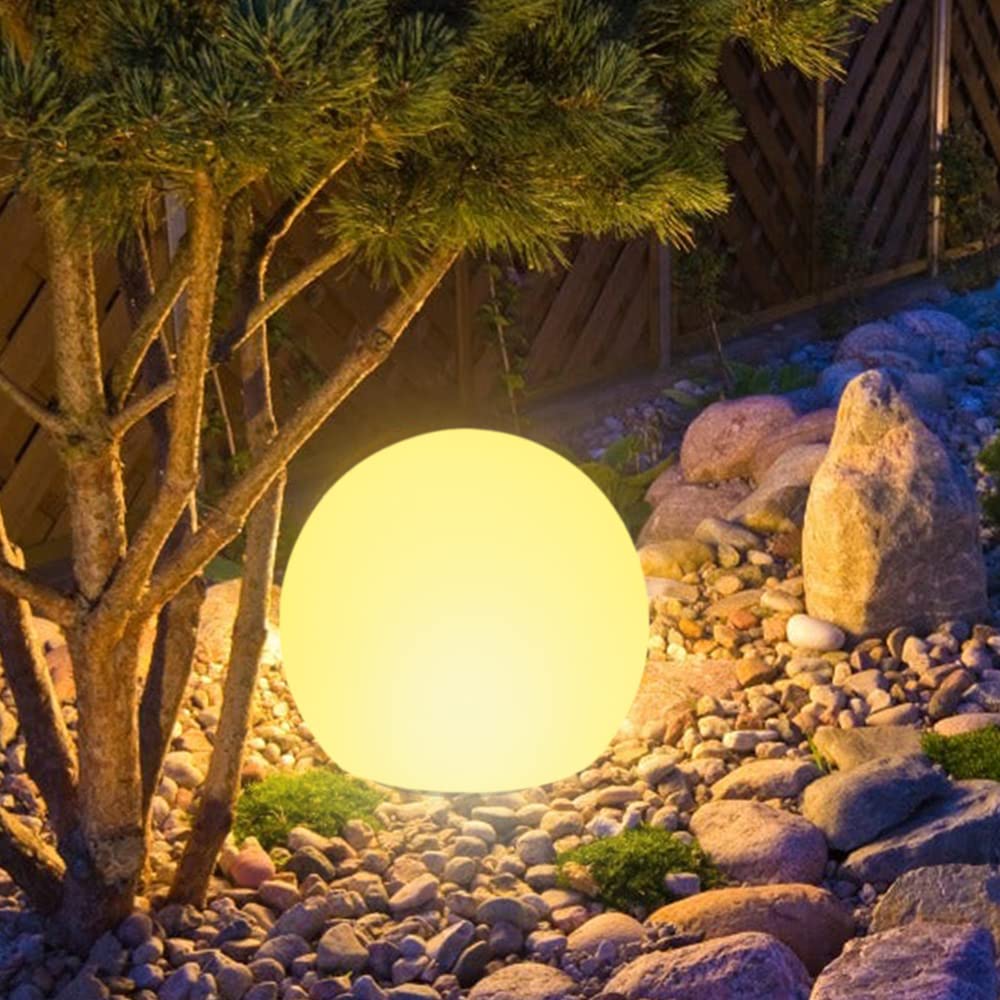 8in Solar Garden Globe Light Outdoor - 16 RGB Color Changing LED Solar Ball Light with Remote & Ground Stake, Waterproof Landscape Lighting for Patio, Pathway, Lawn Decor | Perfect for Backyard, Garden, and Outdoor Party Ambiance