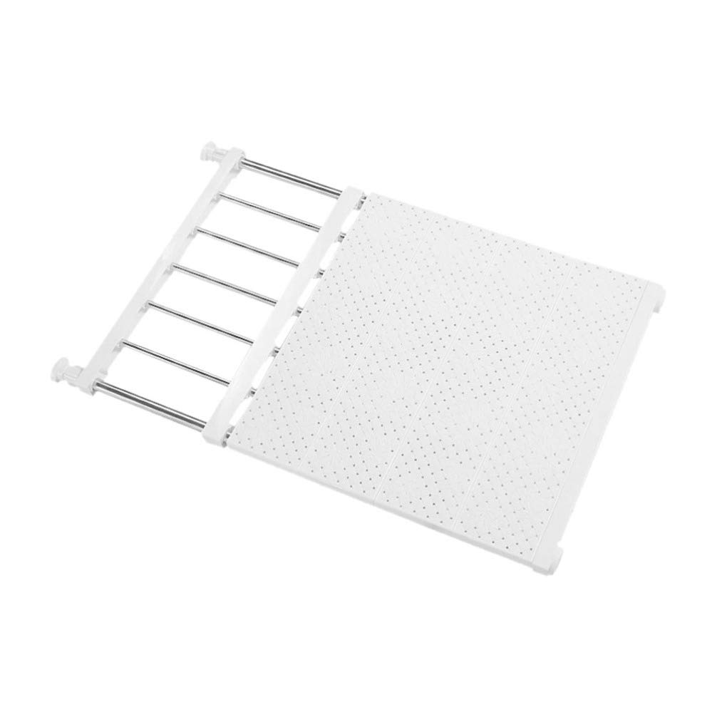 Yardwe Expandable Adjustable Metal Tension Shelf Rod - Closet Storage Rack for Cabinet, Wardrobe, Cupboard, Kitchen & Bathroom (Size S) - Space Saving Organizer for Small Spaces & Tight Areas