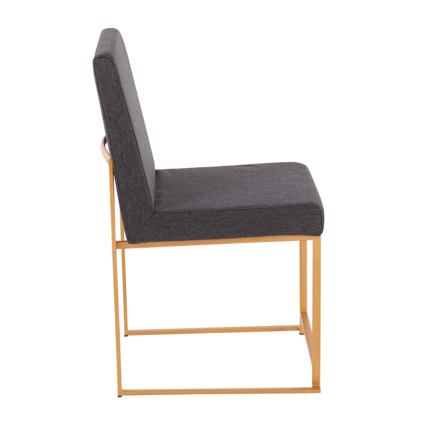 LumiSource High Back Fuji Dining Chair - Modern Upholstered Kitchen & Dining Room Chairs Set of 2 for Home, Restaurant & Office Use