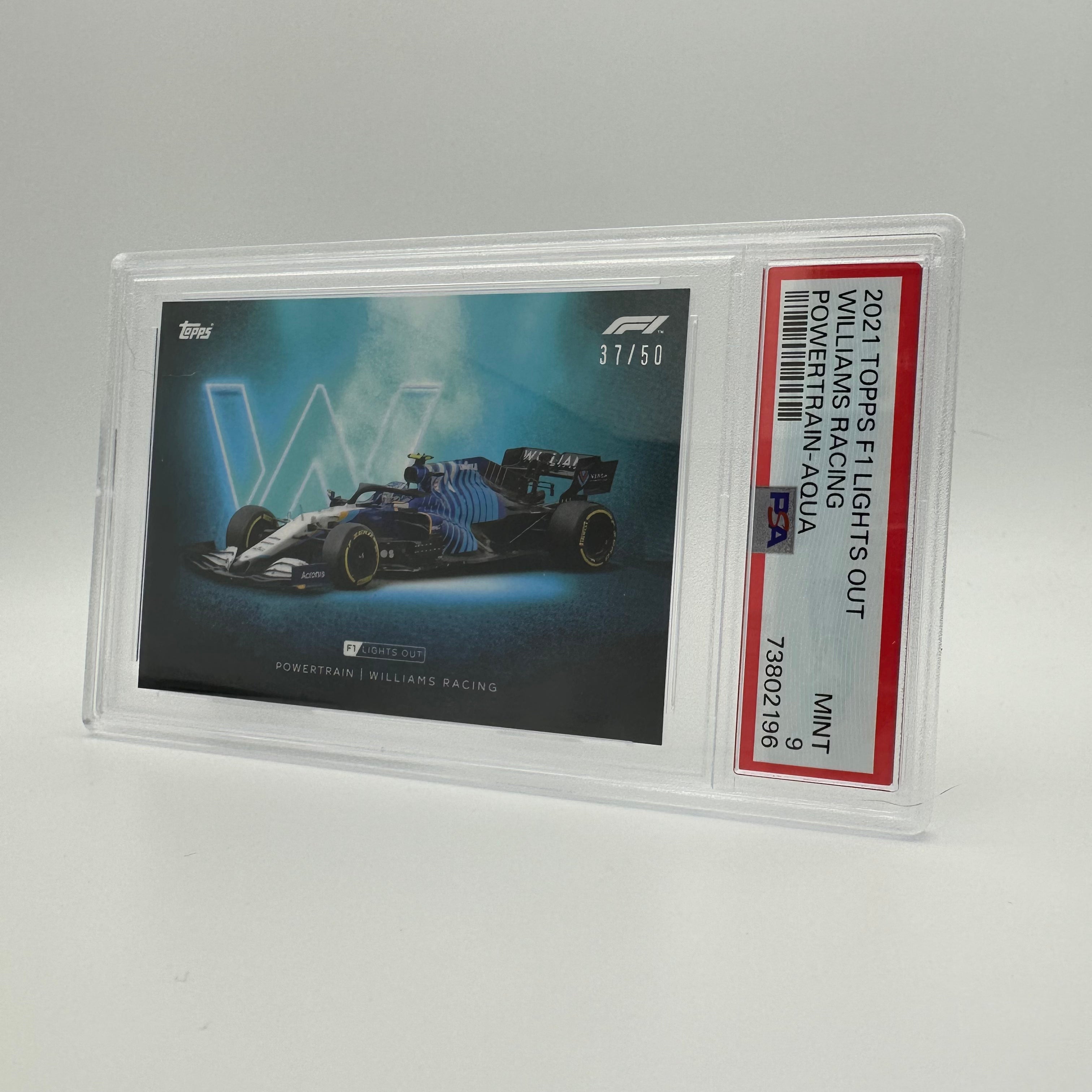 PSA 9 Graded 37/50 Williams Racing Powertrain Aqua Trading Card - Perfect for Collectors, Racing Fans, and Memorabilia Displays