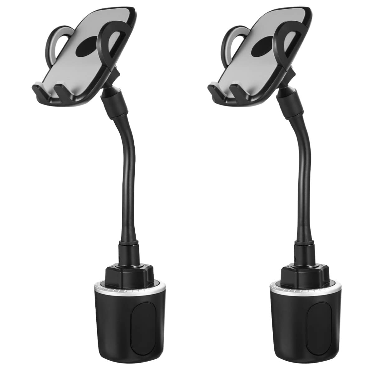 2 Pack Mikikit Car Cup Holder Tablet Mount - Universal Adjustable Car Cradle Holder for Phones & Tablets - Perfect for Road Trips, GPS Navigation & Hands-Free Driving