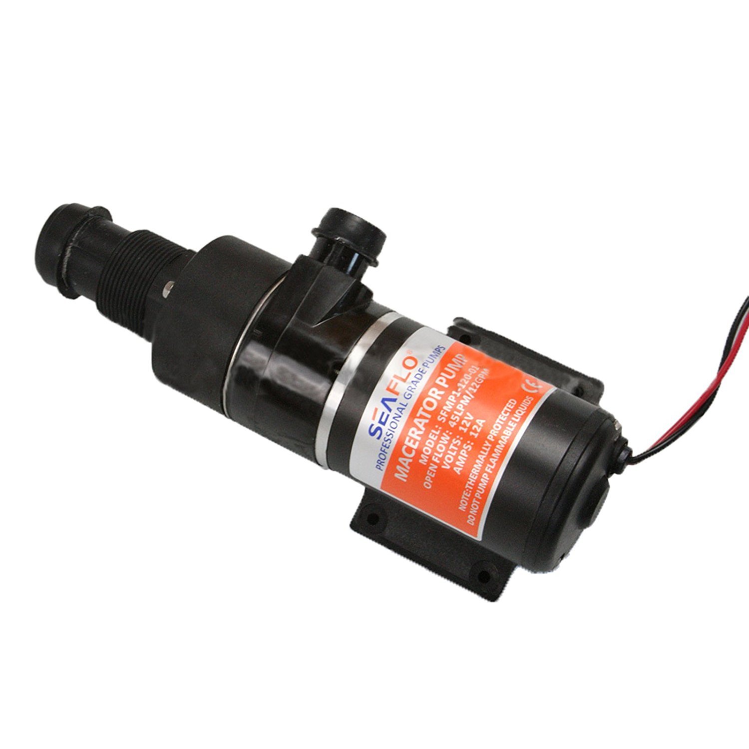 SEAFLO 12V DC 45L/min Macerator Waste Pump - Easy Clean Head for Marine, Boat, Yacht & RV Toilet Waste Disposal | Perfect for Marine Sanitation Systems & RV Holding Tanks