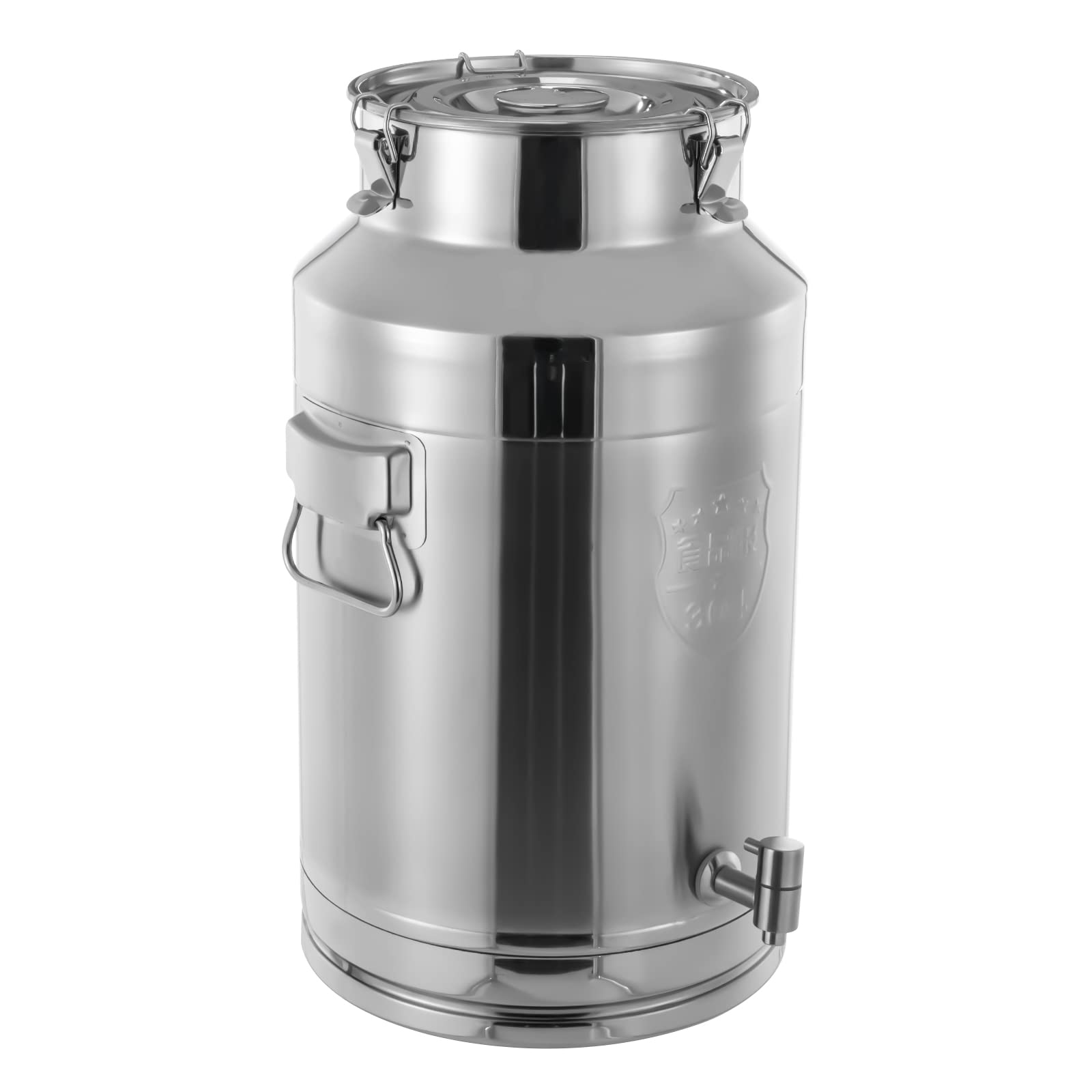 Premium 35L 304 Stainless Steel Heavy Duty Milk Can - Food Grade Sealed Storage Bucket for Liquids & Solids with Lid, Handles & Faucet - Ideal for Milk, Wine, Beverage Storage in Homes, Cafes, Milk Tea Shops & Commercial Kitchens