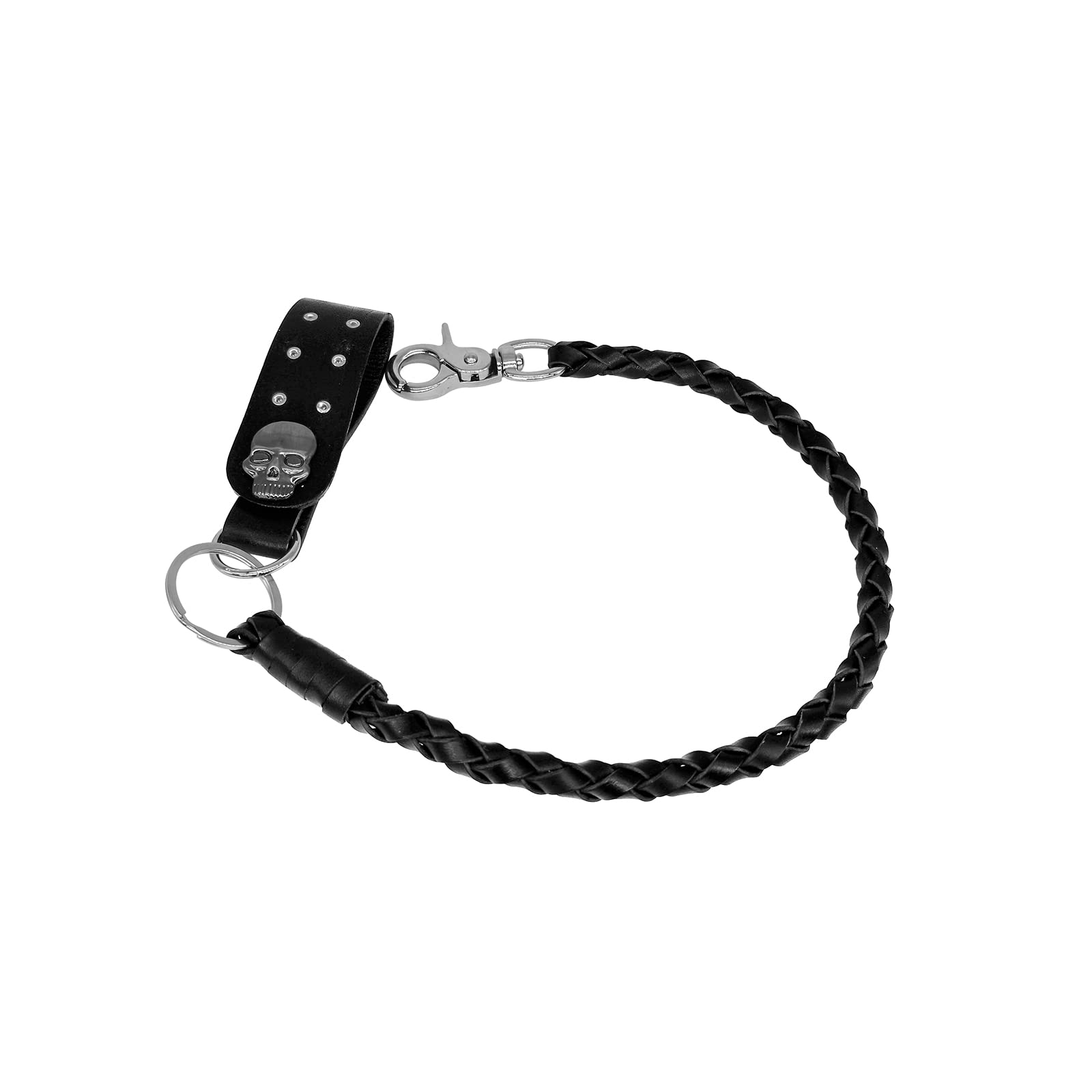 Genuine Leather Braided Pants Keychain - 22
