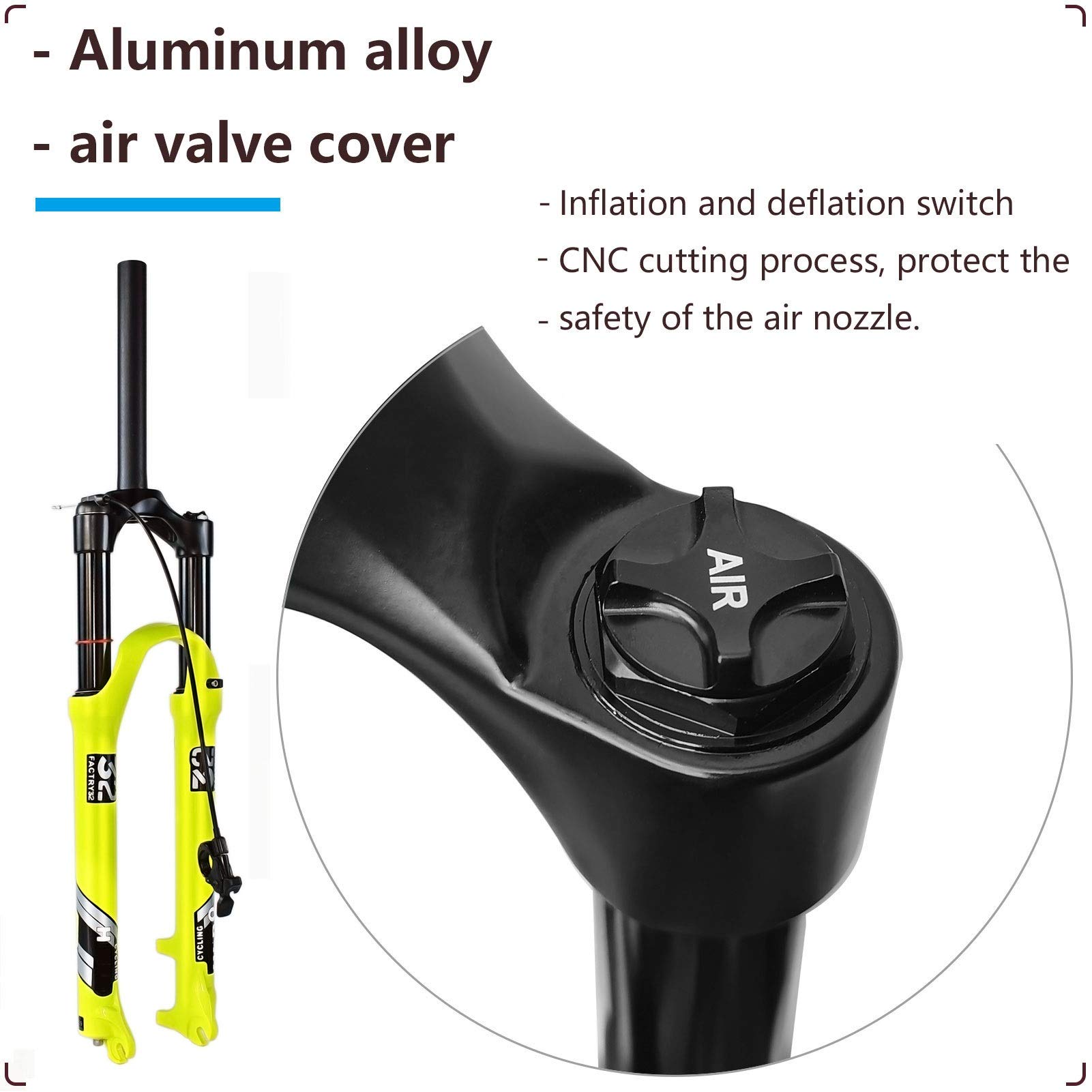 Premium Mountain Bike Air Fork - 26/27.5/29 Inch Magnesium Alloy Suspension Fork with 120mm Travel - Compatible with 1.5-2.45