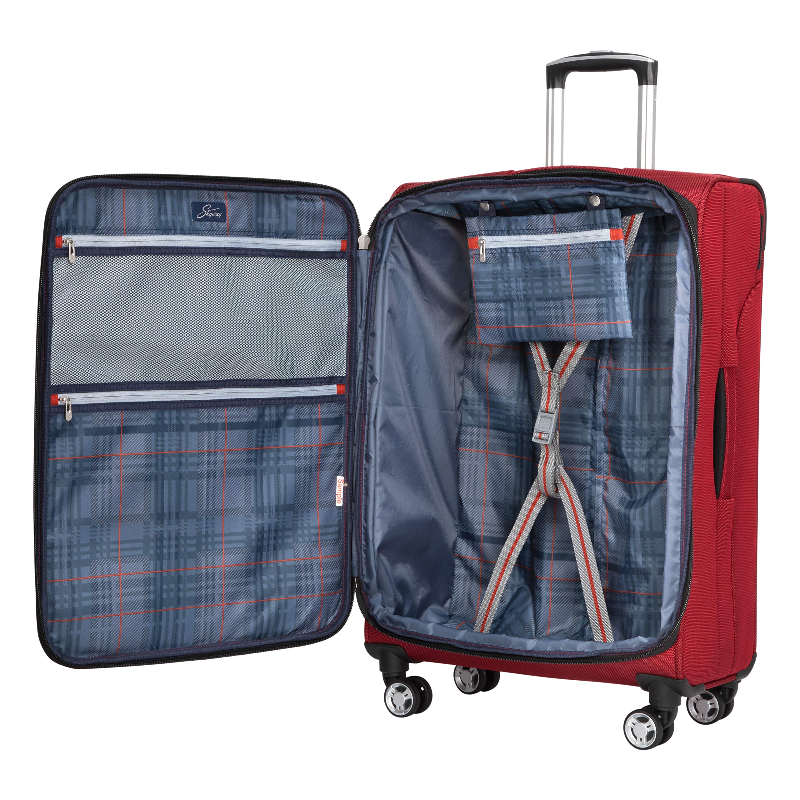 Skyway Sigma 6.0 Lightweight Luggage Set - 25-Inch Spinner Suitcase in True Red | Durable Carry-On for Air Travel, Business Trips & Weekend Getaways