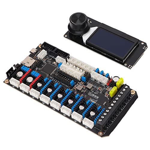 3D Printer Motherboard - Spider V2.2 Control Board with Mini12864RGB Black Screen for VORON 2.4/Switchwire | 8-Axis Raspberry Pi Compatible | Perfect for DIY 3D Printing Projects and CNC Machine Upgrades