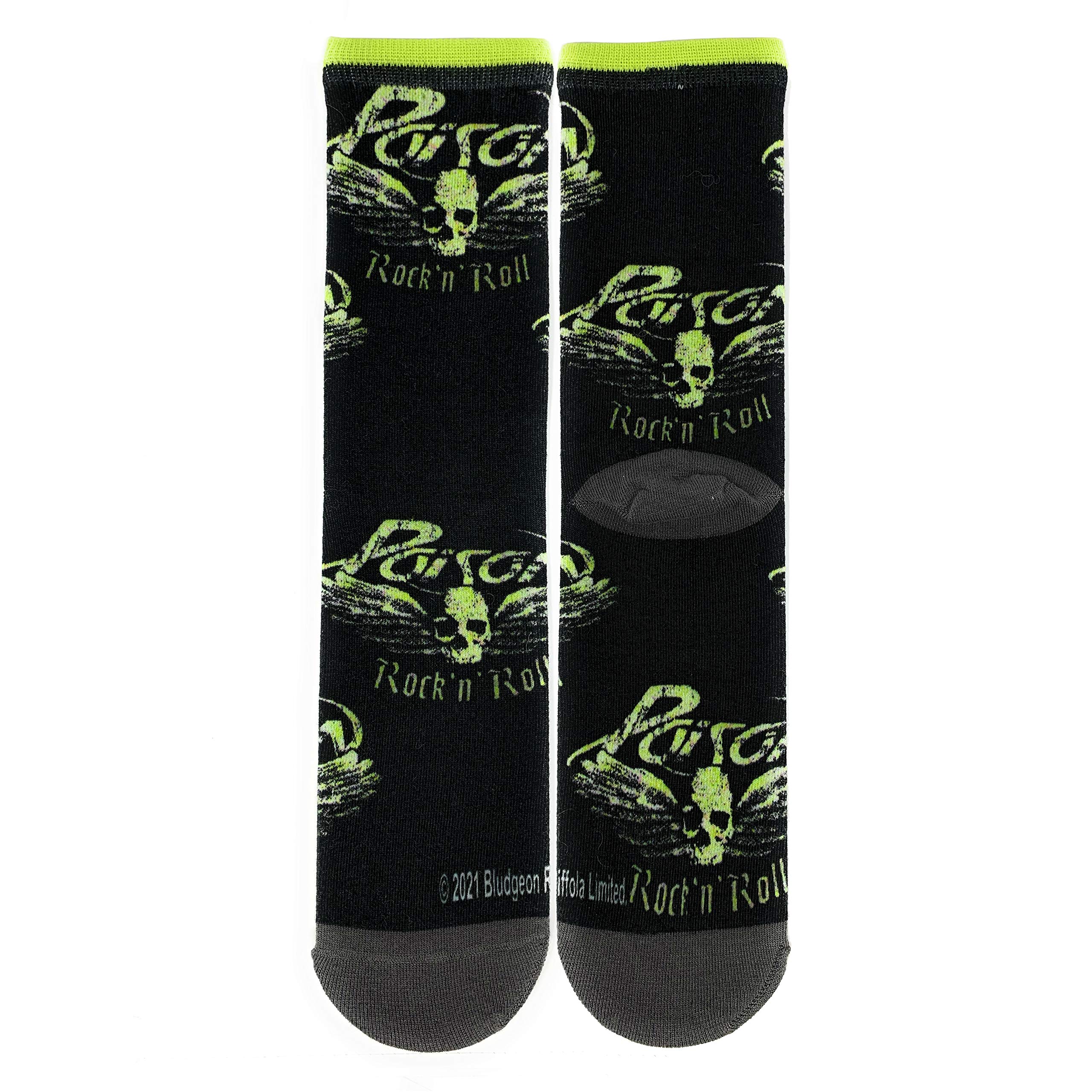ooohyeah Men's Music Band Novelty Crew Socks - Funny Crazy Cool Socks for Music Lovers - Perfect Gift for Musicians & Concert Goers - Great for Casual Wear, Gifts & Music Themed Parties