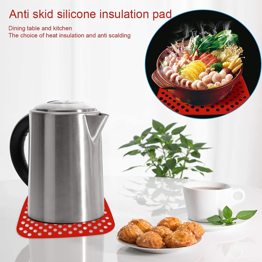 Non-Stick Silicone Air Fryer Liners 7.5 Inch Square - Reusable Basket Mats for Cosori, NuWave, Chefman, Dash & More Air Fryers | BPA Free | Perfect for Cooking, Baking & Healthy Meal Prep