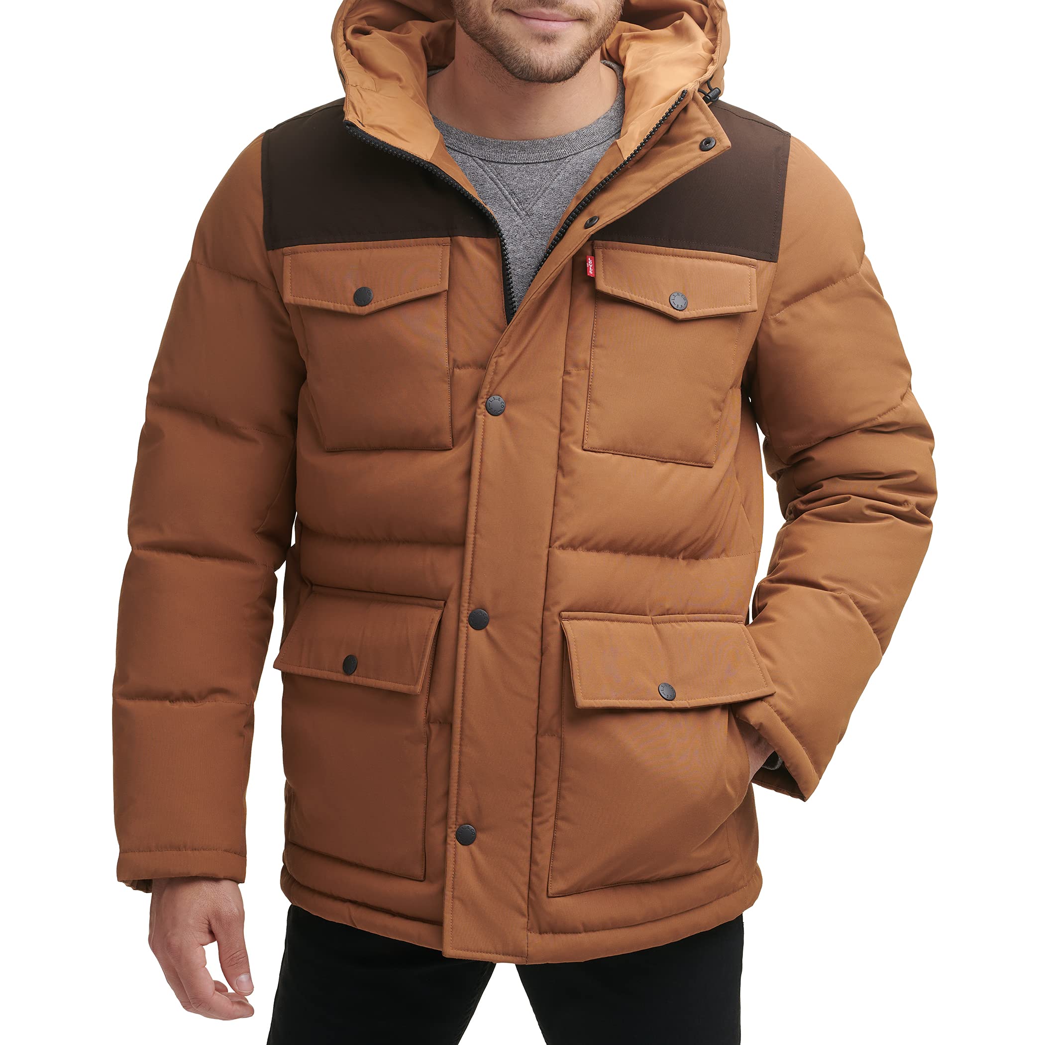 Levi's Men's Big & Tall Quilted Parka Jacket - Winter Coat for Cold Weather, Water-Resistant Outdoor Jacket for Hiking, Camping & Daily Wear