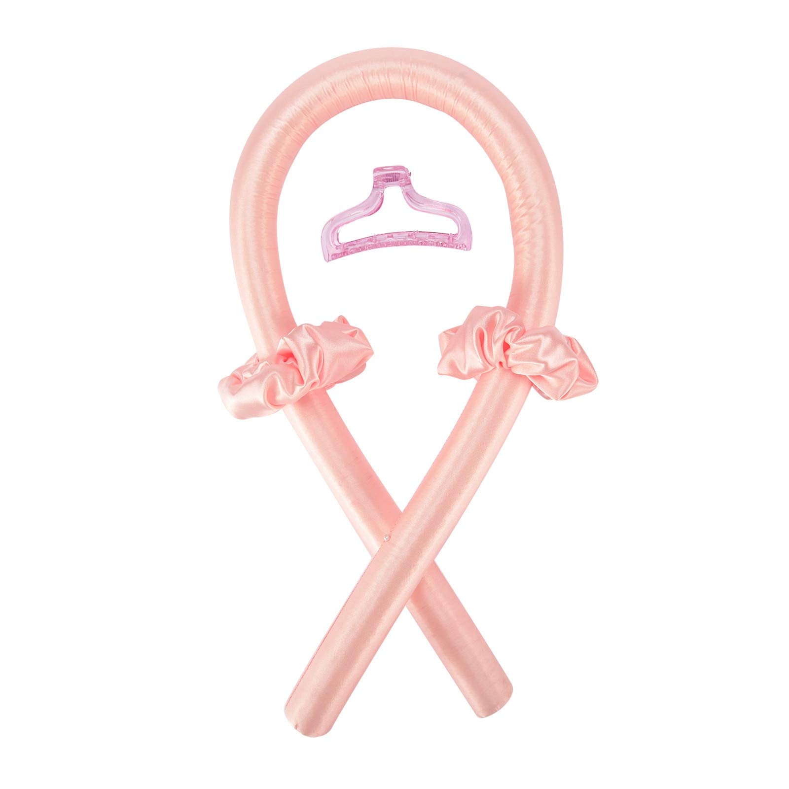Heatless Curling Rod Headband Set for Soft & Shiny Hair - No Heat Hair Curler for Overnight Waves (Pink) | Perfect for Home, Travel & Special Occasions