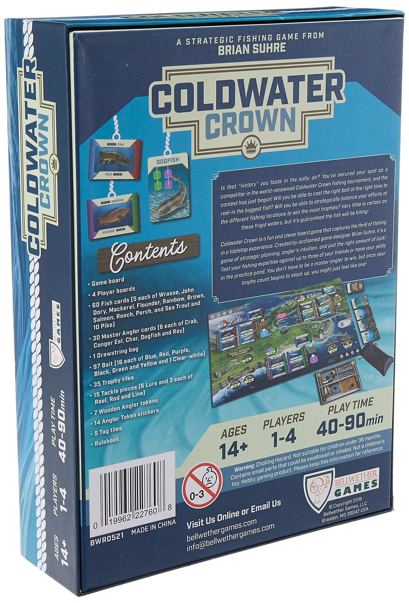 Bellwether Games Coldwater Crown Board Game - Strategic Fishing Adventure for Family Game Nights & Outdoor Enthusiasts