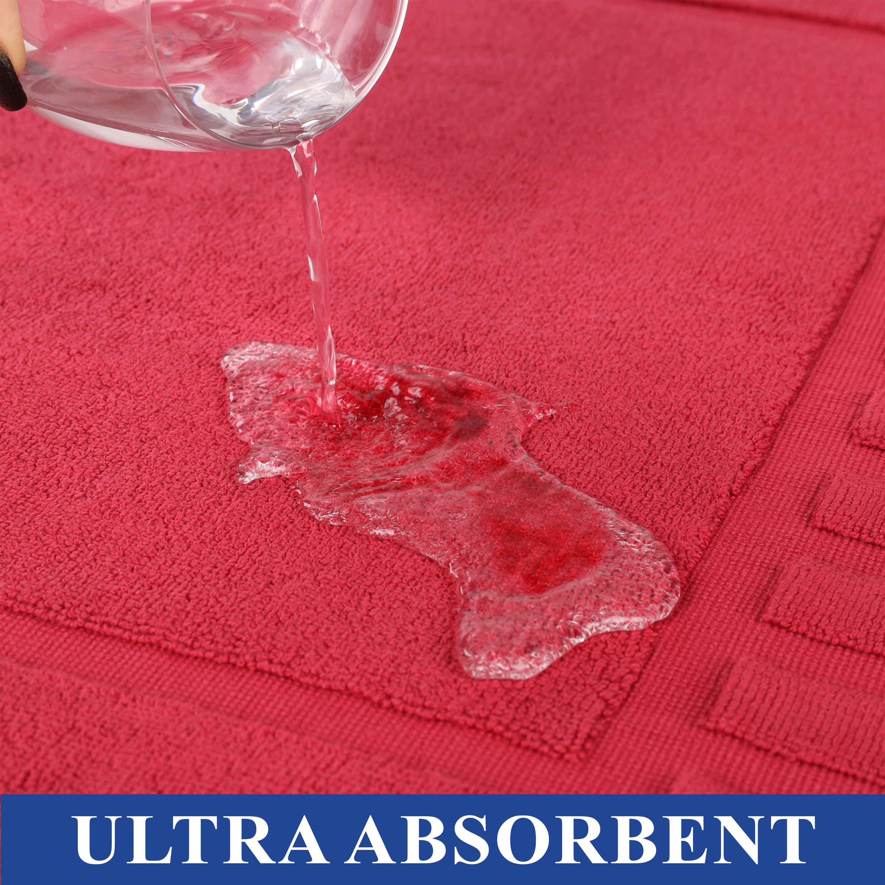 Premium Cotton Modern Geometric Border Bath Mat Set of 2 - Ultra Absorbent, Non-Slip, Quick Dry Bathroom Rug for Bath, Shower & Vanity Area