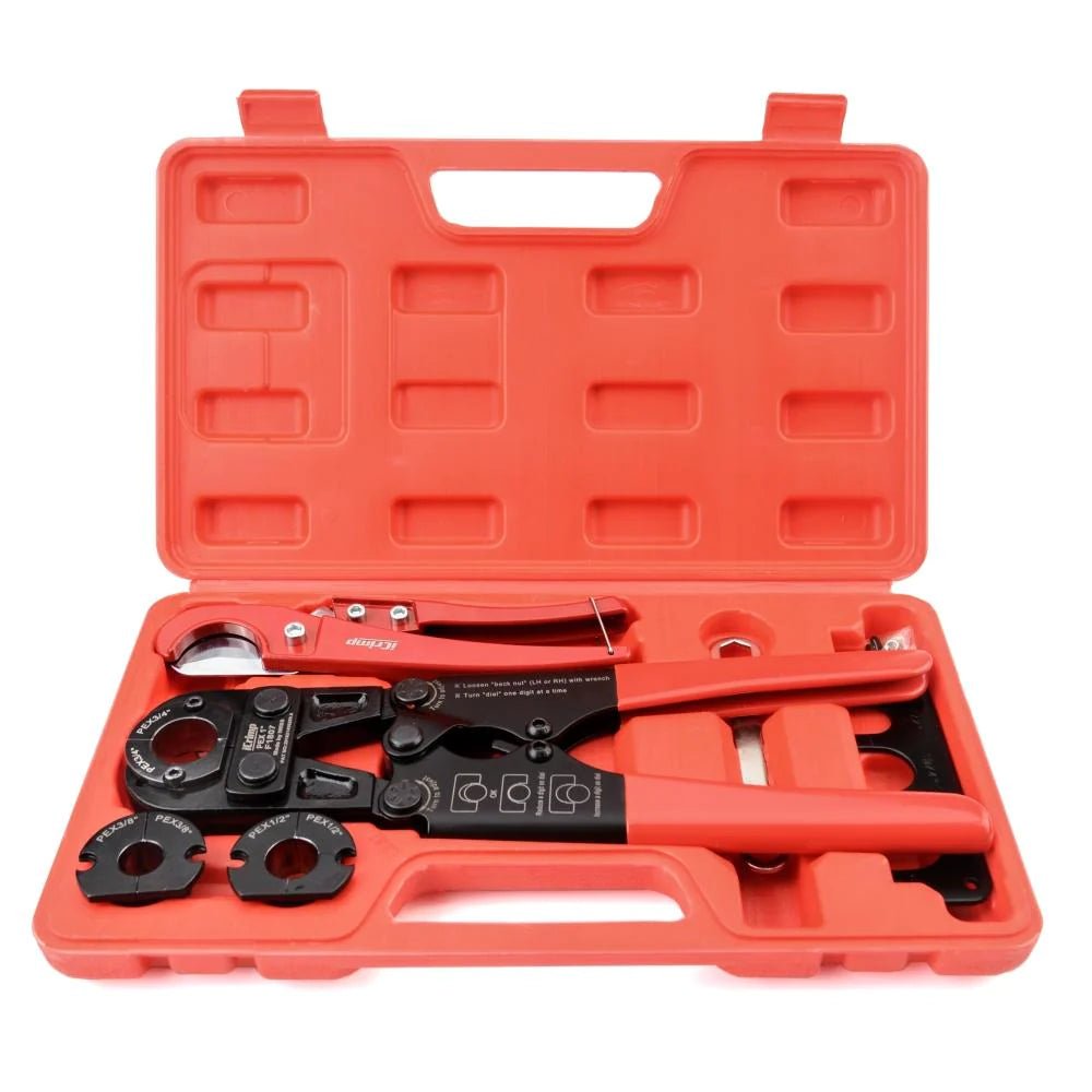 Professional PEX Crimp Tool Kit with 3/8