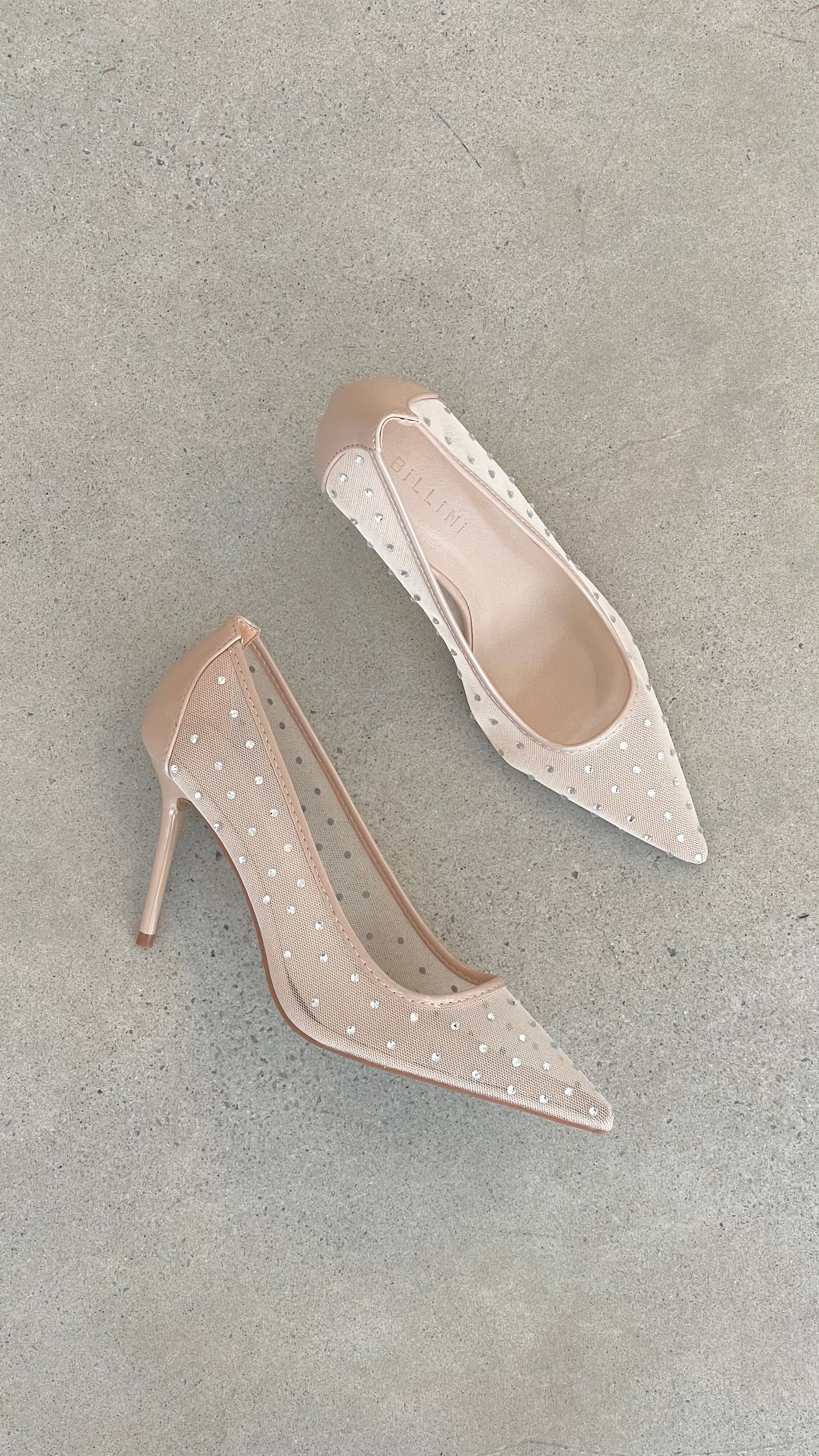 Lee Heels - Elegant Petal Mesh Diamante Women's Dress Shoes for Parties, Weddings & Special Occasions