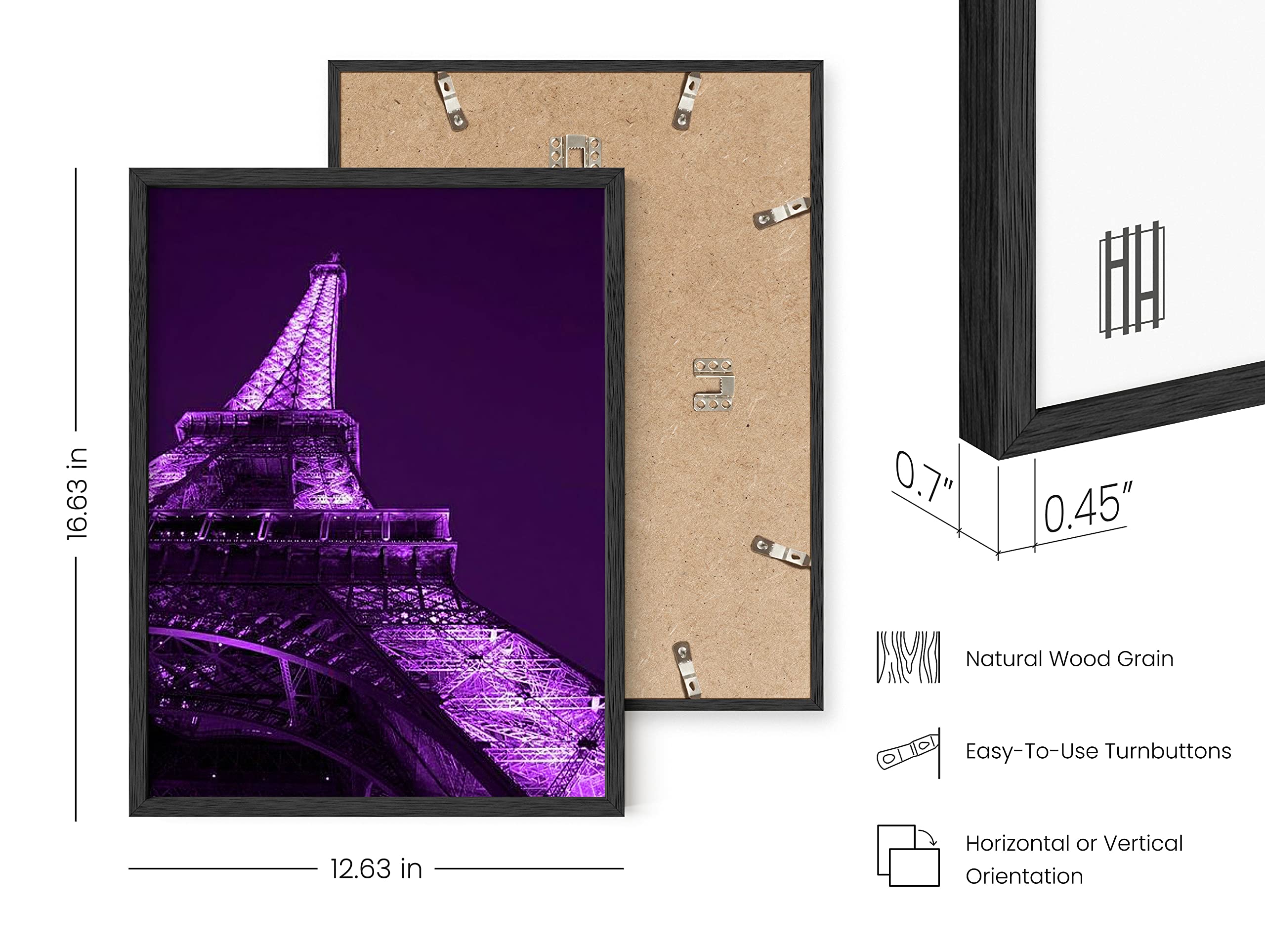 HAUS AND HUES Purple Paris Wall Art - Aesthetic Bedroom Decor for Teens & Girls, Black Framed 12