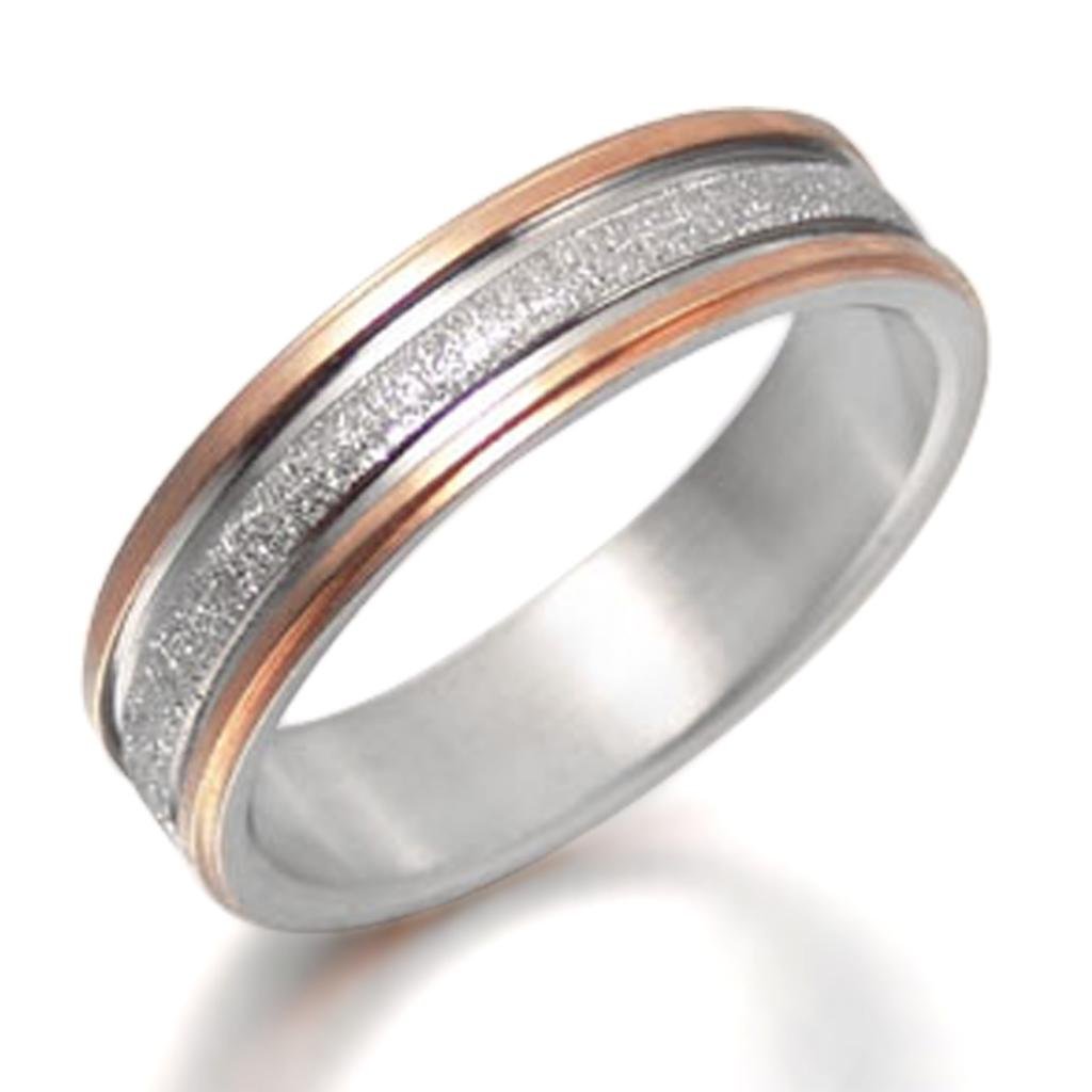 Personalized Engraved Two-Tone Rose Gold & Silver Titanium Wedding Rings for Couples - Romantic Valentine's Day Gift for Him & Her - Perfect for Anniversaries, Proposals, and Special Occasions