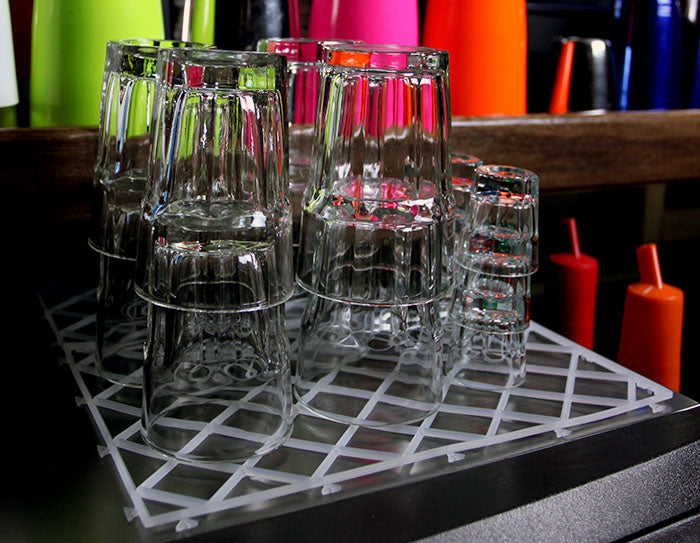 BarConic® Interlocking Glass Mats – 12” x 8” Non-Slip Drink Coasters for Tables, Bars & Countertops – Perfect for Parties, Home Decor & Kitchen Use