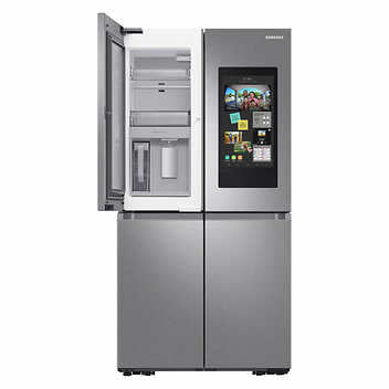 Samsung RF23A9771SR 23 cu. ft. Smart Counter Depth 4-Door Flex Refrigerator with Family Hub & Beverage Center - Perfect for Modern Kitchens, Entertaining & Large Families