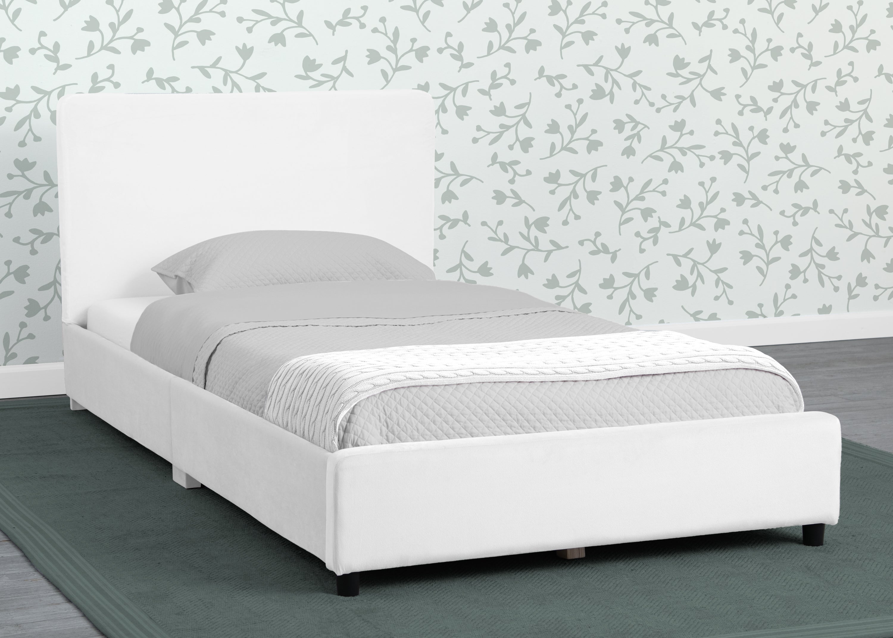 Upholstered Twin Bed with Headboard - Soft Fabric Bed Frame for Kids & Teens - Perfect for Bedrooms, Dorms & Guest Rooms