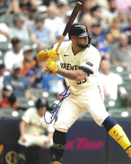Autographed Gary Sanchez 8x10 Photo - Milwaukee Brewers Signed Memorabilia - Perfect for Baseball Fans, Collectors, and Sports Memorabilia Displays
