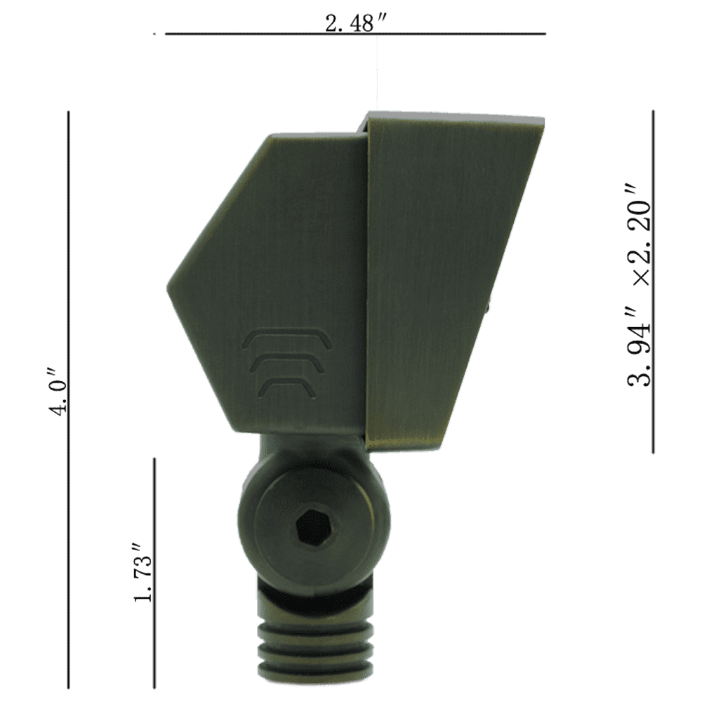 FPBCC04 Cast Brass 3CCT Adjustable 2W-7W Rectangular Built-In LED Flood Light - Low Voltage Outdoor Lighting Fixture for Garden, Pathway, and Landscape Illumination