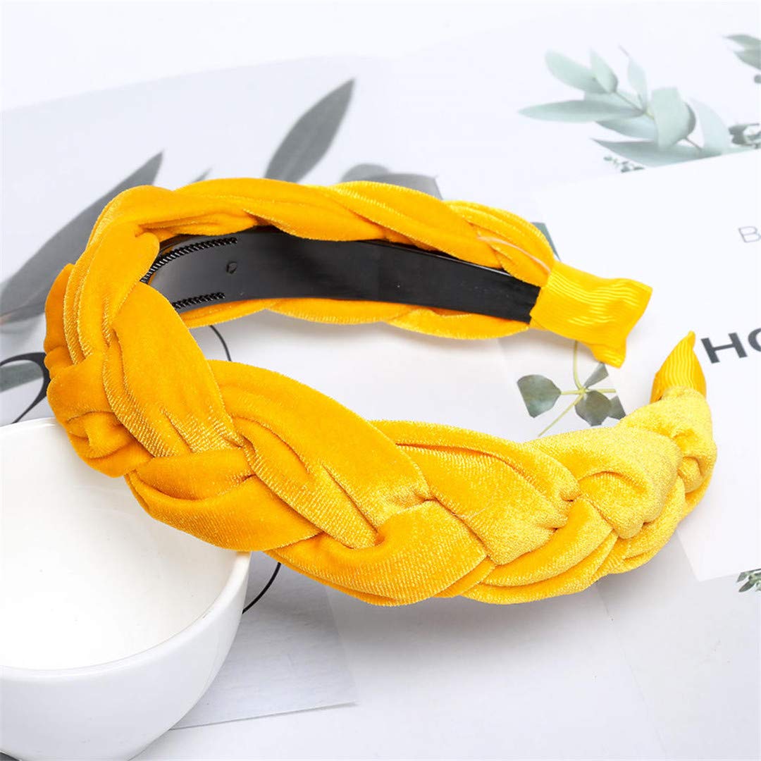 Korean Fashion Solid Velvet Fabric Braid Headband with Teeth - Women's Hair Accessories for Girls, Wide Hair Hoop for Twists & Styling - Perfect for Parties, Weddings and Everyday Wear