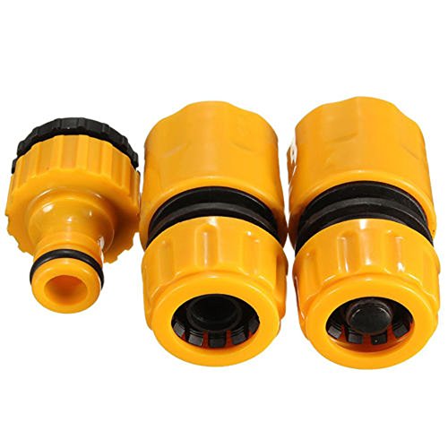 Kammas 3-Piece Brass Water Hose Connector Set - Universal Tap Adapter for Garden, Drip Irrigation & Hosepipe Fittings | Perfect for Lawn Watering, Greenhouse Irrigation & Outdoor Cleaning