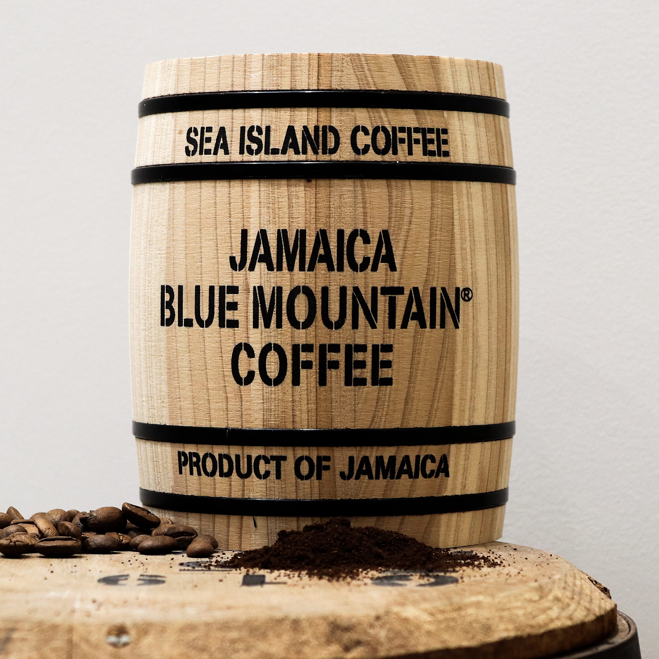 Jamaica Blue Mountain Whole Bean Coffee - Premium Sea Island Coffee Gift Barrel (250g) - Perfect for Gifting, Office Brewing & Specialty Coffee Lovers