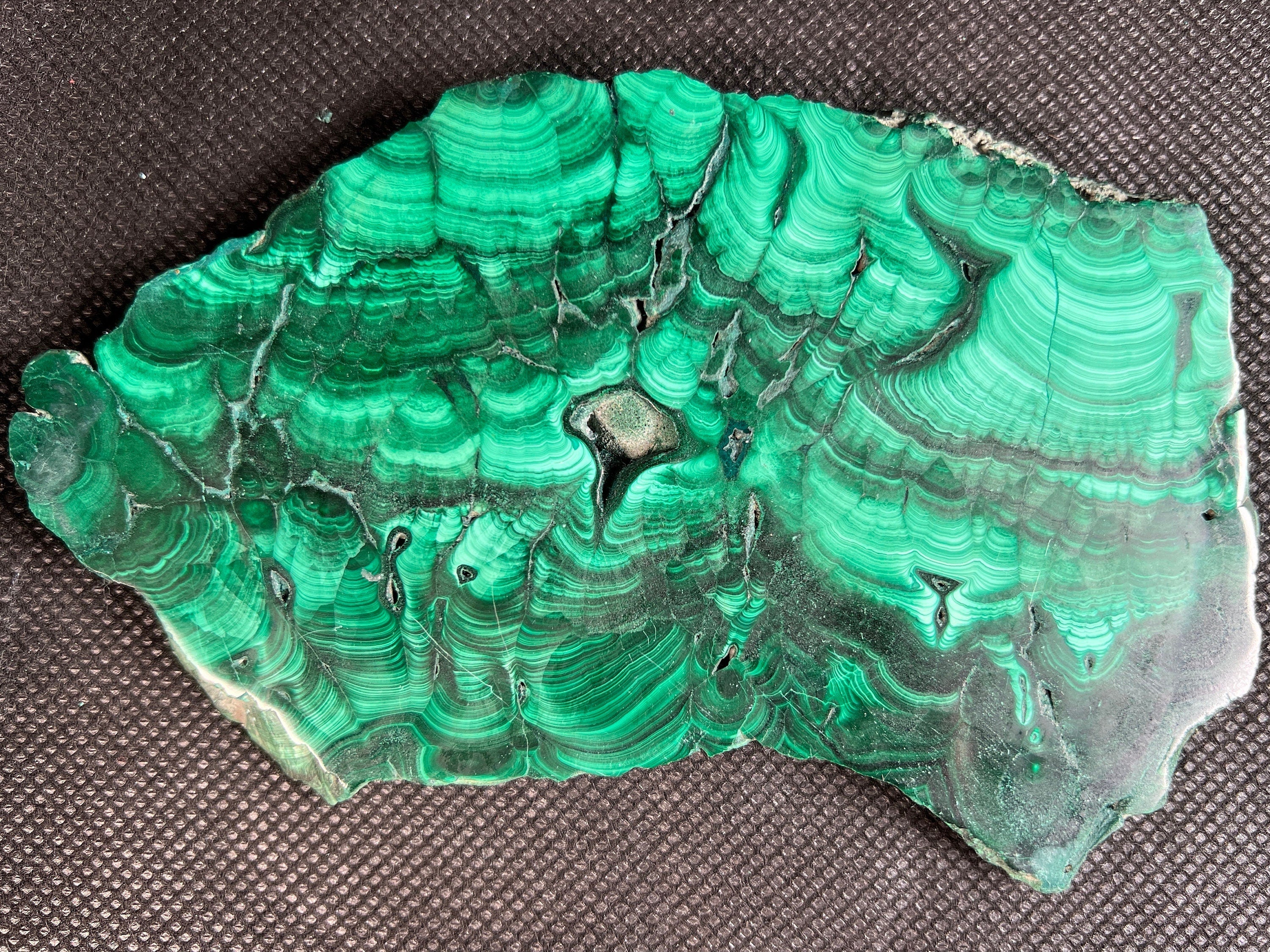 Natural Green Malachite Crystal Slab - Premium Stone for Jewelry Making, Unique Handcrafted Gift, Elegant Home Decor (50421) | Perfect for DIY Crafts, Meditation Spaces & Luxury Interior Design