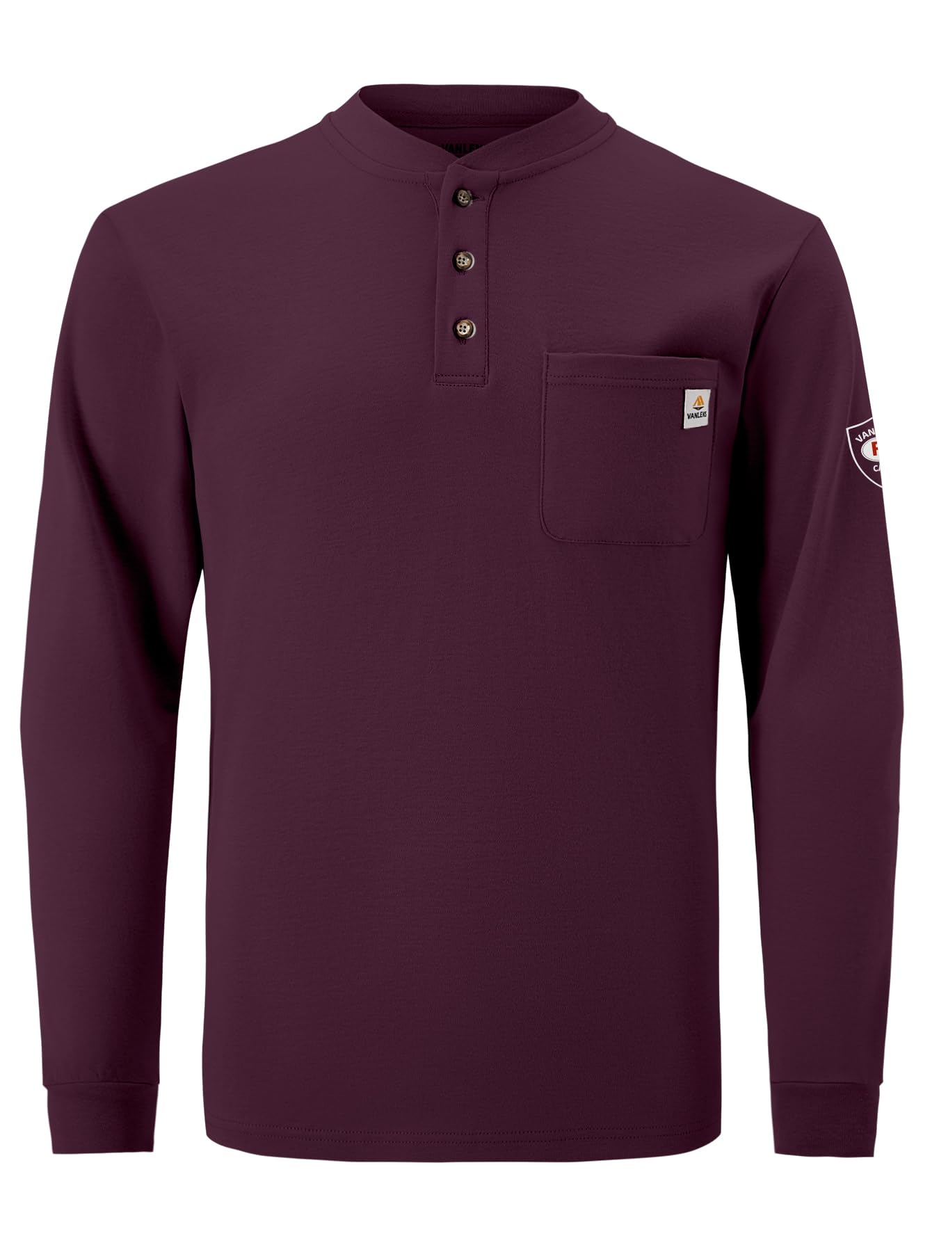 FR Shirts for Men - Flame Resistant Lightweight 6.5oz Long Sleeve Henley Shirts | CAT2 NFPA2112 Certified FR Clothing | Ideal for Industrial Work, Welding & Fire Hazard Environments