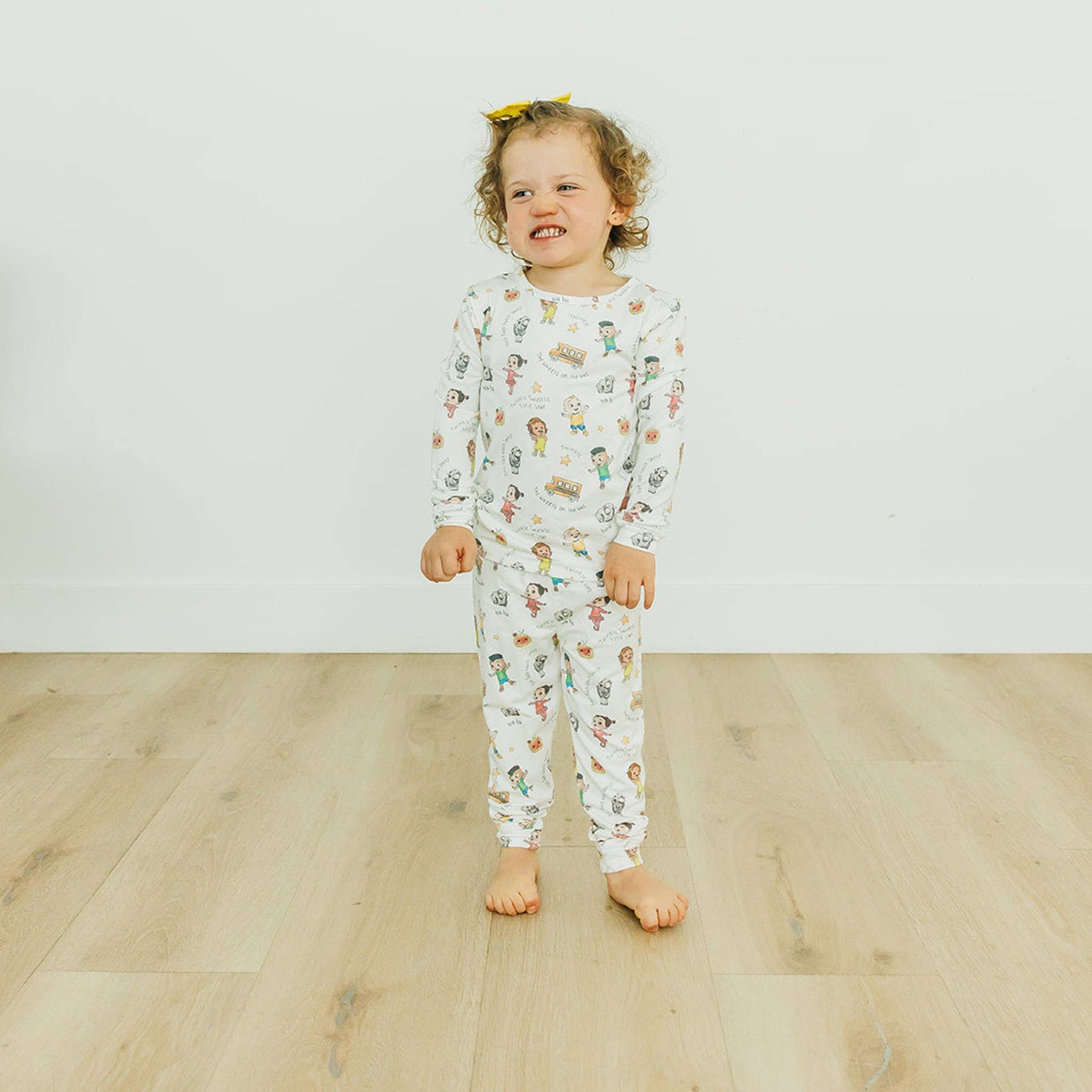 2-Piece Long Sleeve Pajama Set for Kids - CoComelon Friends Cartoon Character Sleepwear | Soft & Comfortable for Bedtime, Lounging & Family Matching Outfits