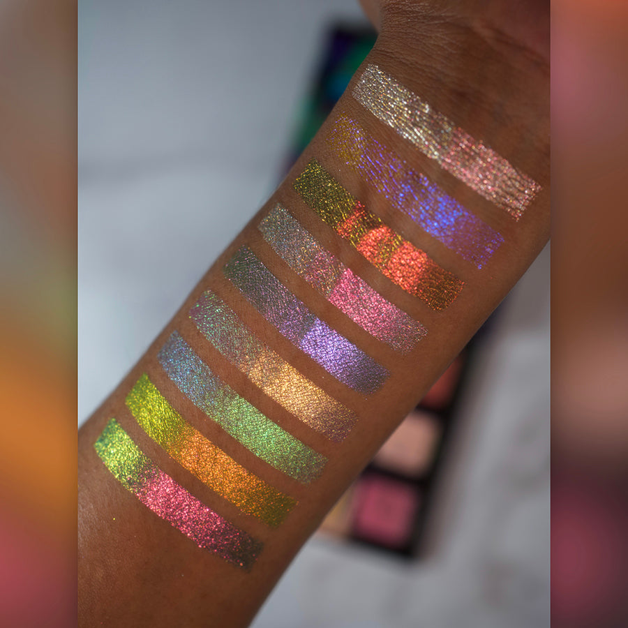 Badtothebrow Multichromatic Light Scattering Eyeshadow Palette - Vibrant Makeup for Party, Festival & Special Occasions