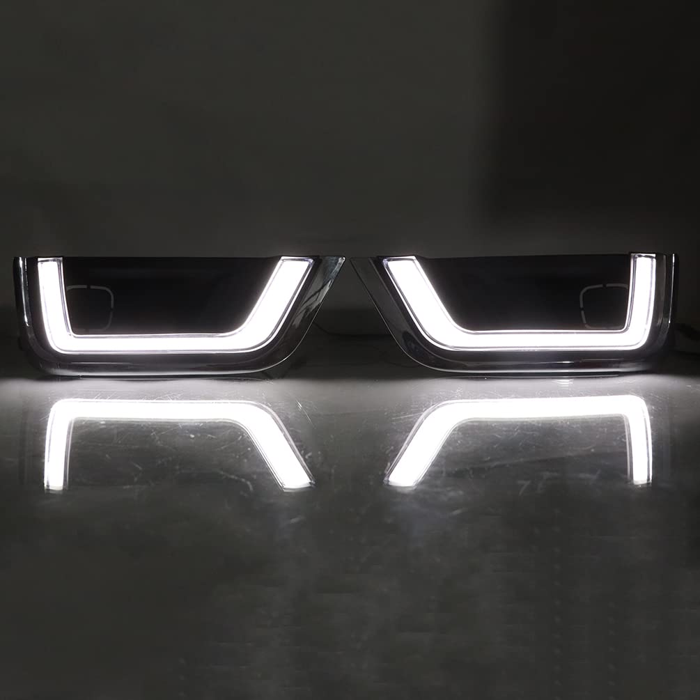 Toyota Prado Land Cruiser LC300 LED DRL Fog Lights - Yellow Turn Signal Daytime Running Lights for 2021-2023 Models | Durable Bumper Headlamps for Off-Road & Night Driving