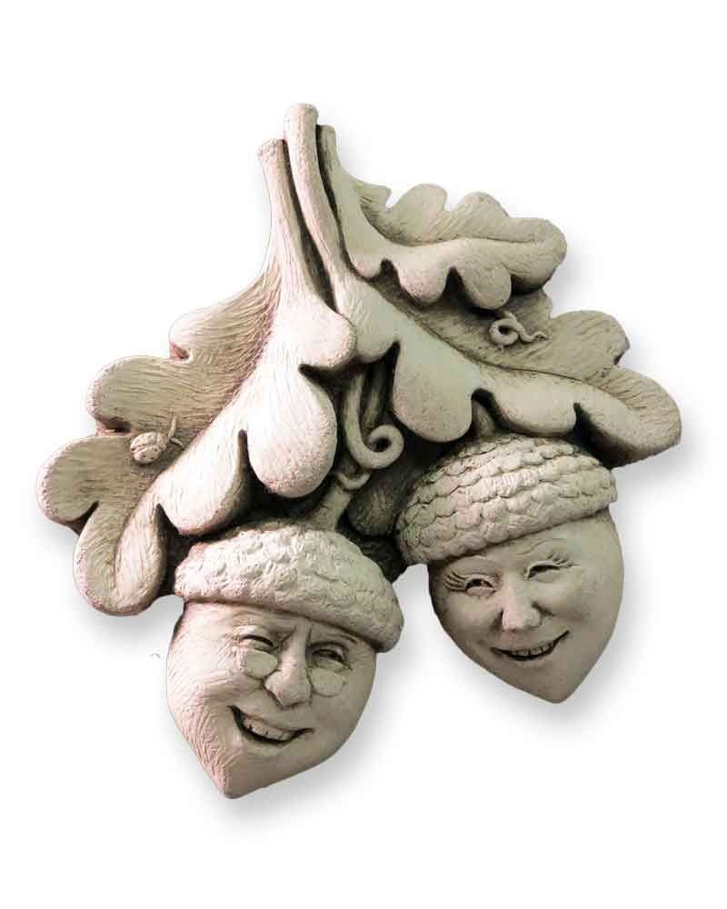 Carruth Studio Cast Stone Wall Hanging 'Nutty Couple' #1310A - Rustic Home Decor for Living Room, Bedroom, or Garden
