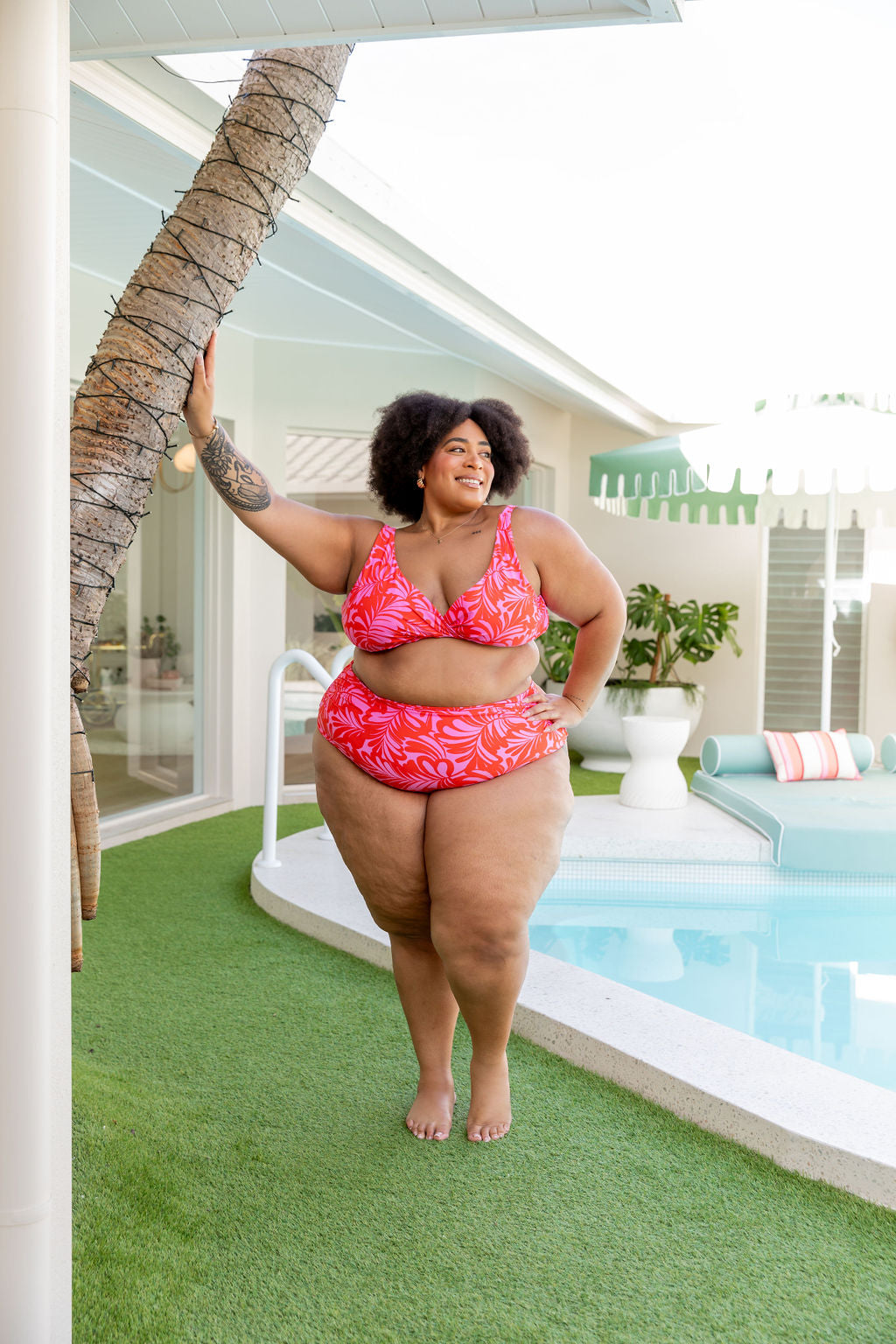 Burleigh Pink Jungle Bikini Top - Women's Swimwear for Beach, Pool & Summer Vacations